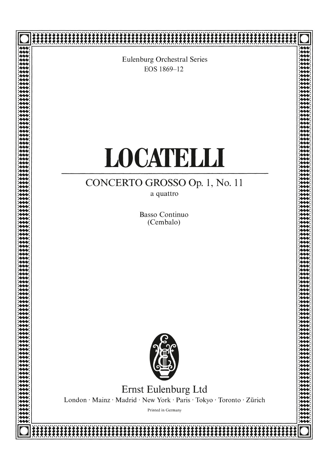 EOS 1869-12 - Concerto grosso „a quattro“ c-moll op. 1/11 - Cover