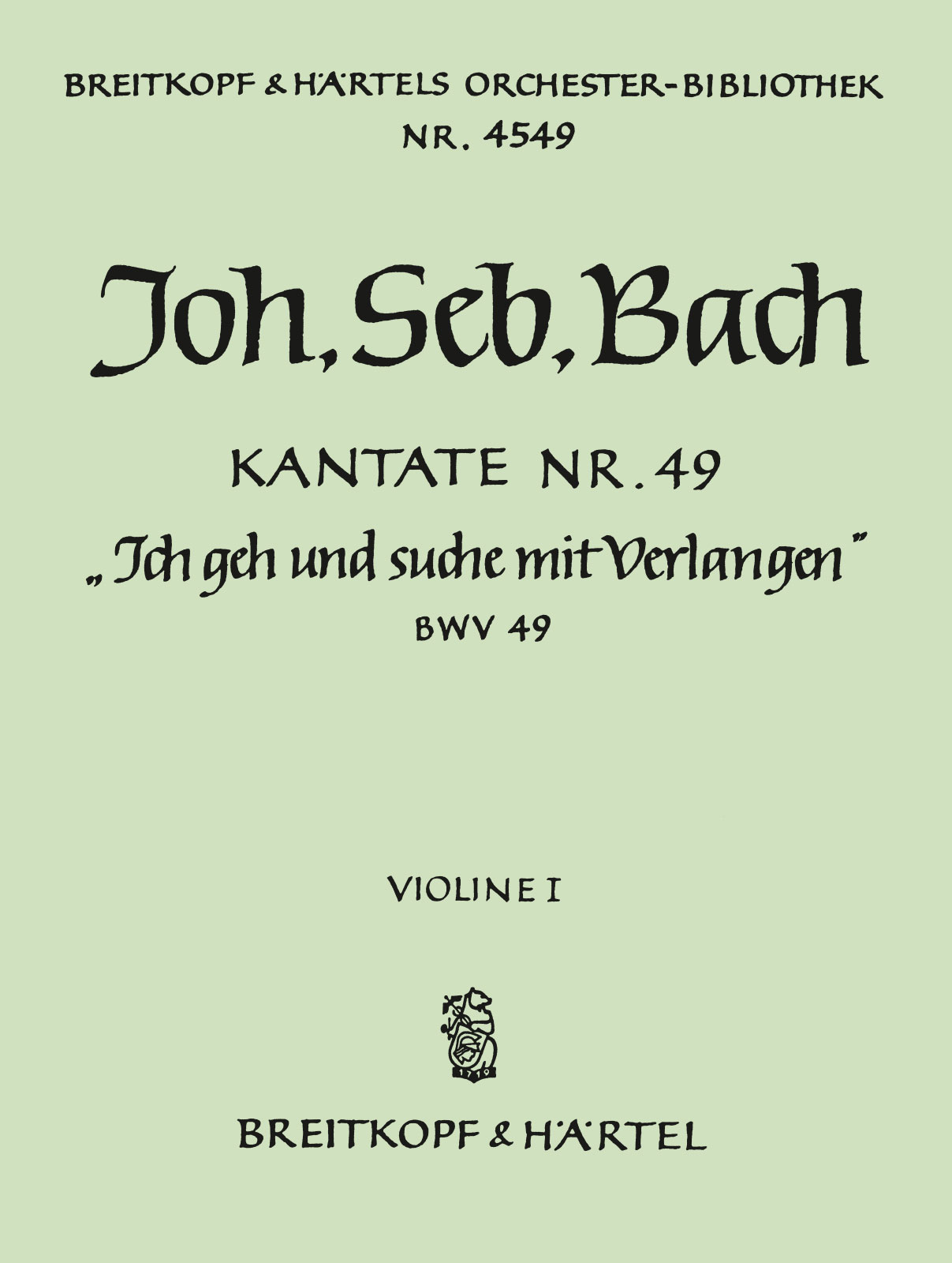 OB 4549-15 - Cantata BWV 49 “Ich geh und suche mit Verlangen” - Cover