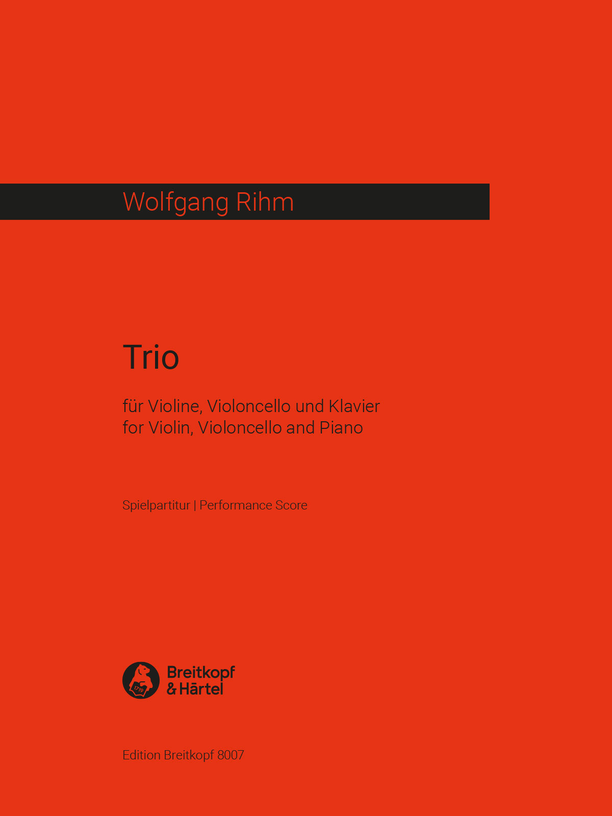 Wolfgang Rihm - Trio - Cover