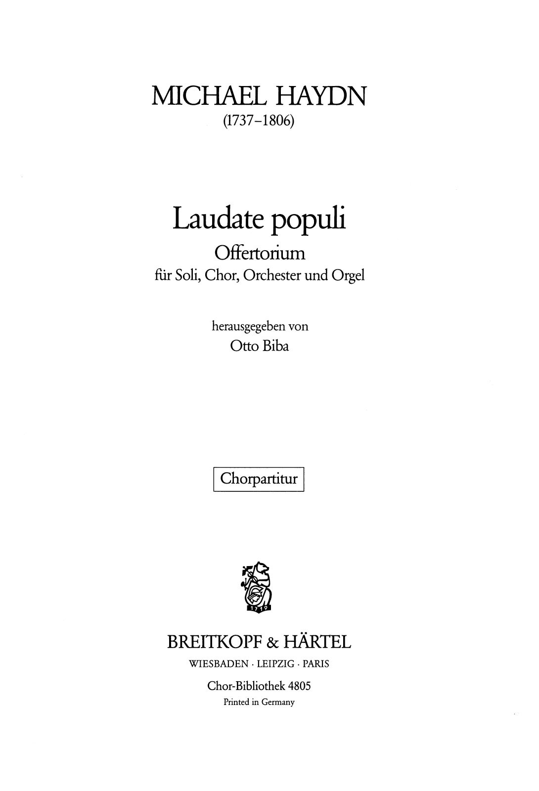 ChB 4805 - Laudate Populi (Offertorium pro omni tempore) - Cover