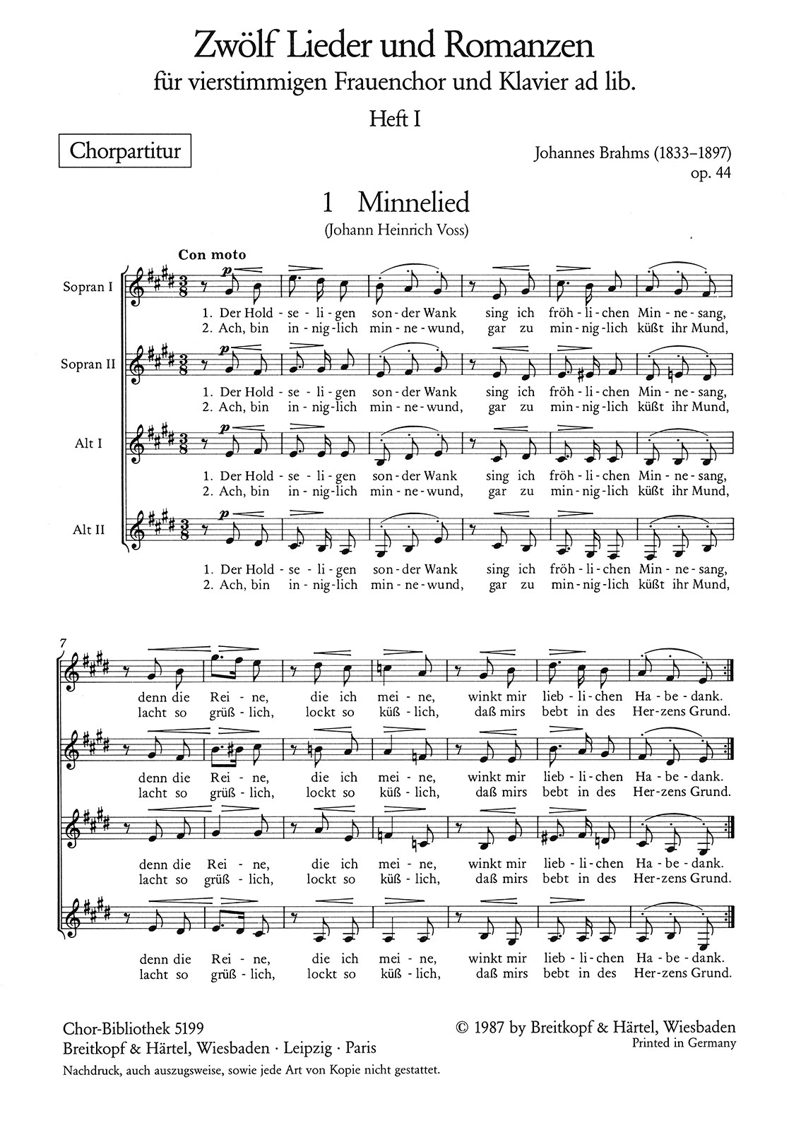 ChB 5199 - 12 Songs and Romances Op. 44 - Cover