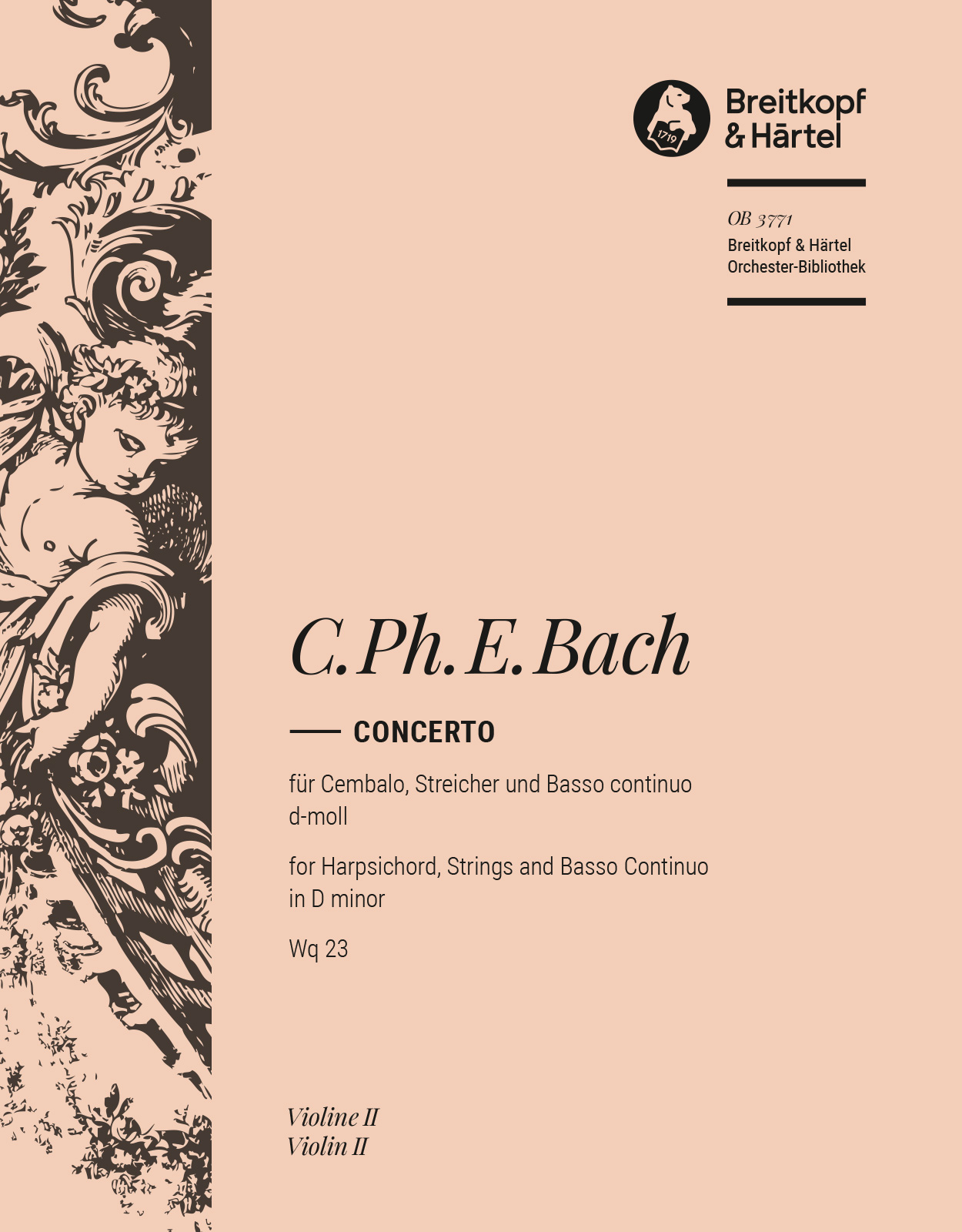 OB 3771-16 - Harpsichord Concerto in D minor Wq 23 - Cover