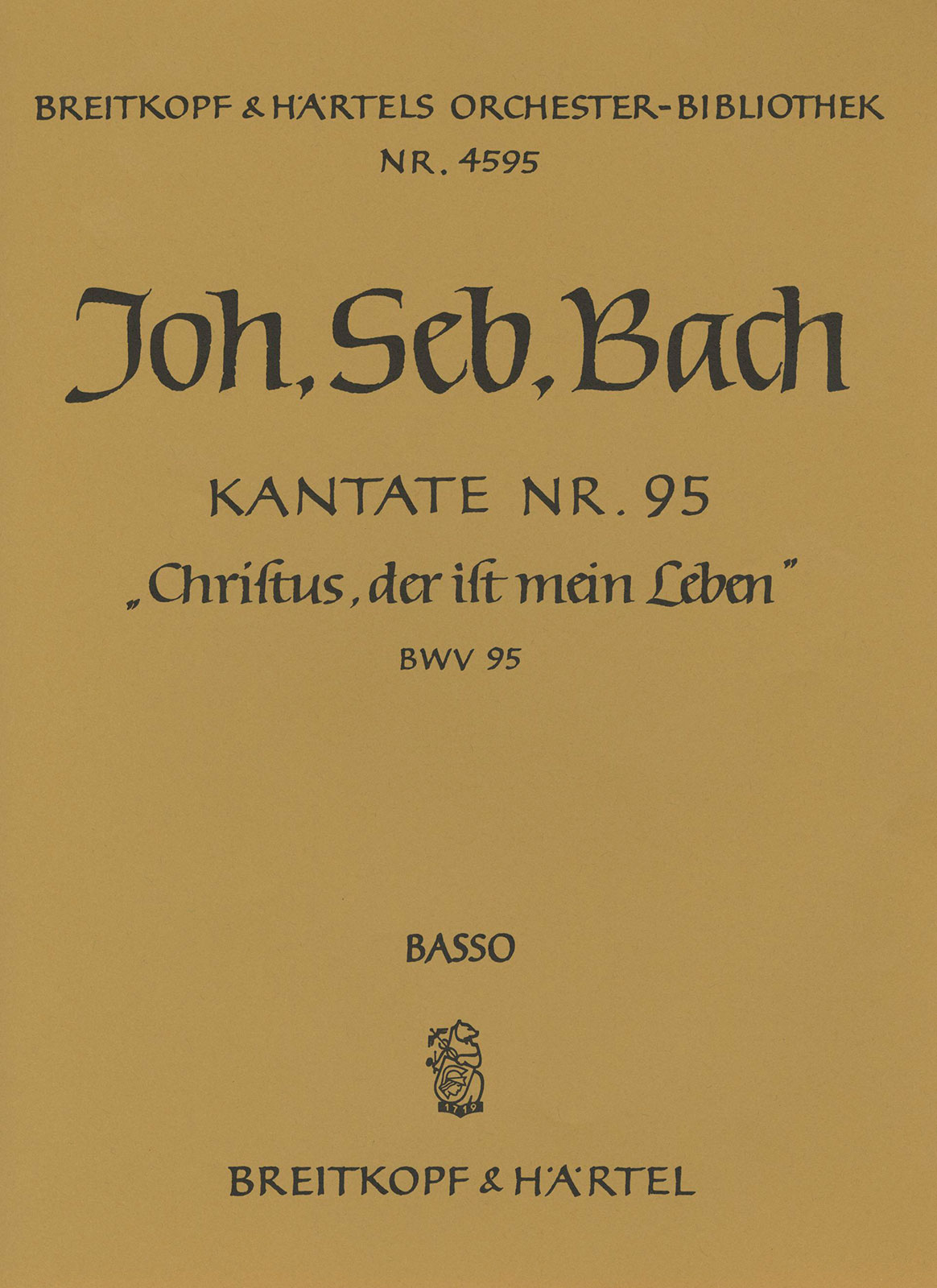 OB 4595-26 - Kantate BWV 95 „Christus, der ist mein Leben“ - Cover