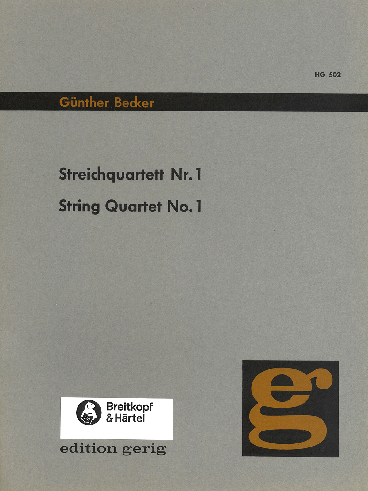 Günther Becker - Streichquartett Nr. 1 - Cover