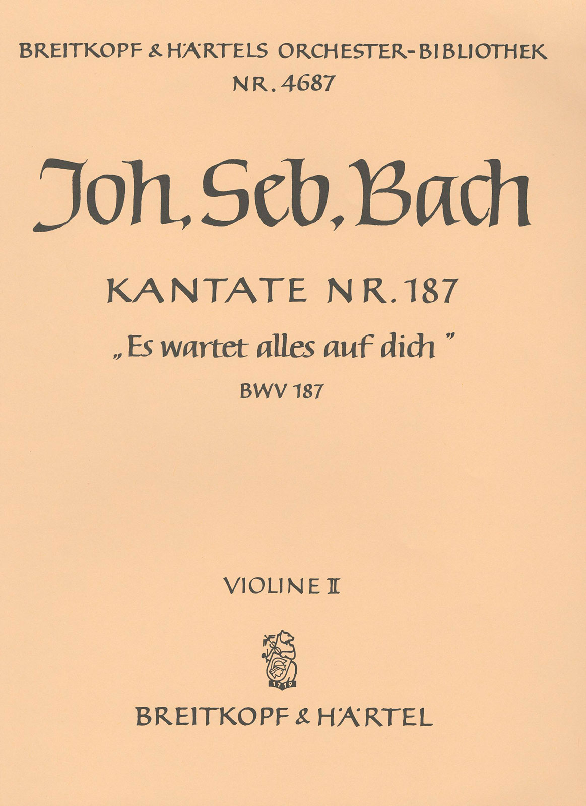 OB 4687-16 - Cantata BWV 187 “Es wartet alles auf dich” - Cover
