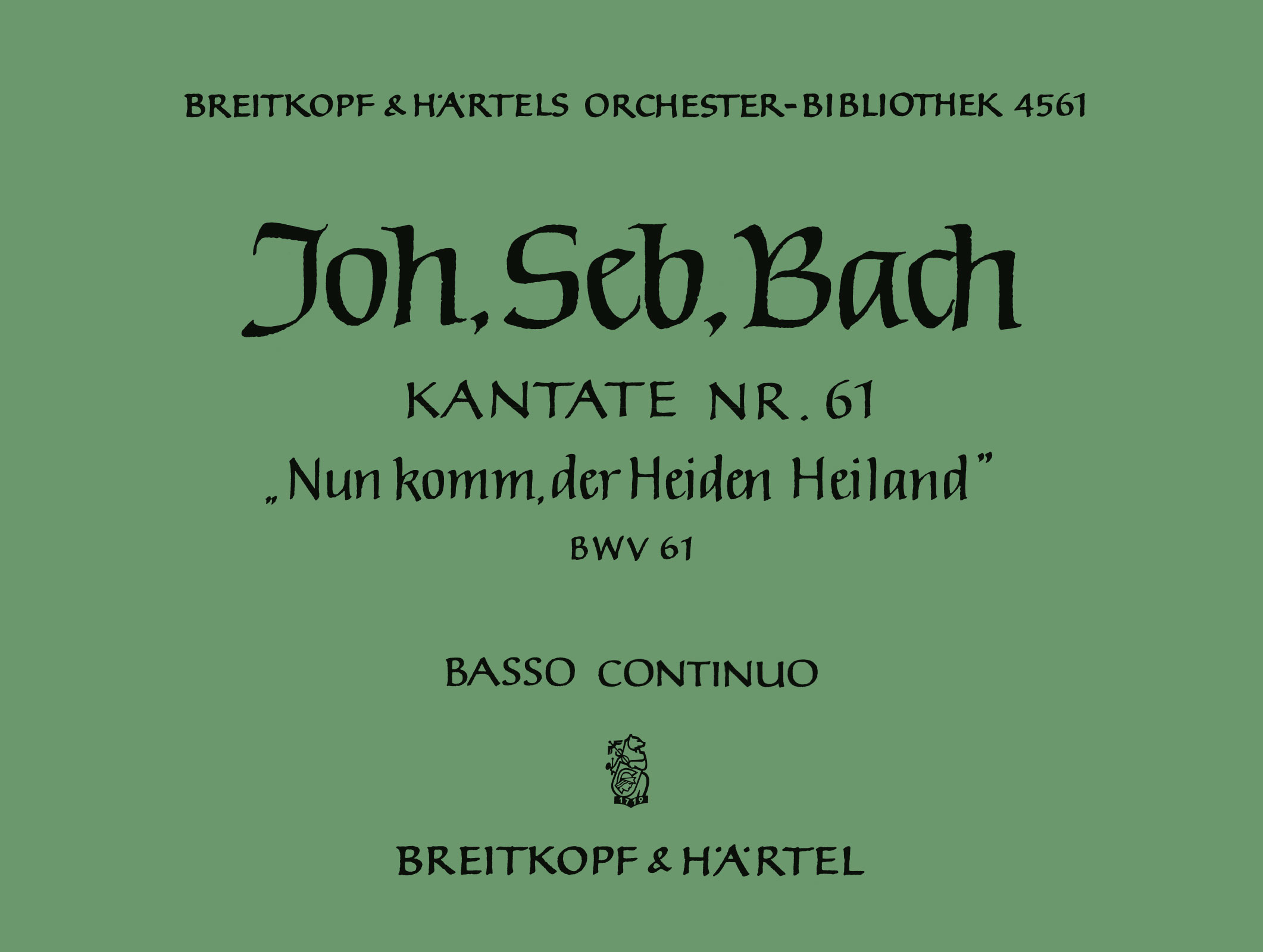 OB 4561-11 - Kantate BWV 61 „Nun komm, der Heiden Heiland“ - Cover