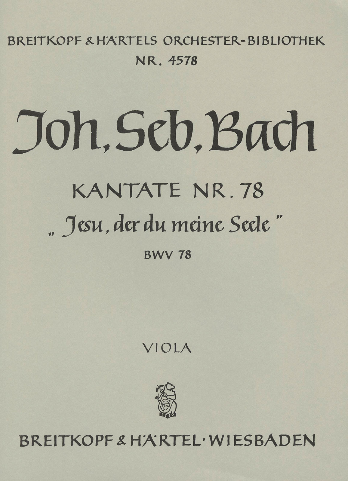 OB 4578-19 - Cantata BWV 78 “Jesus, my beloved Saviour” - Cover