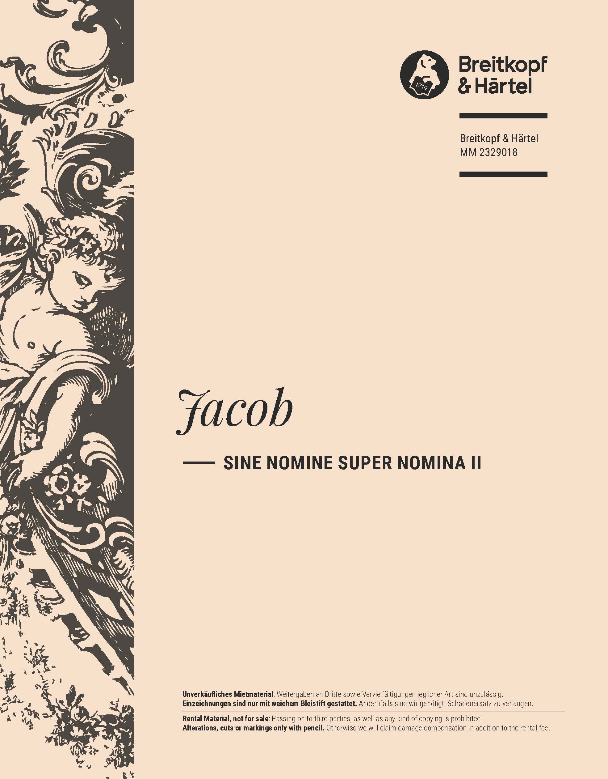 Werner Jacob - Sine nomine super nomina II - Cover