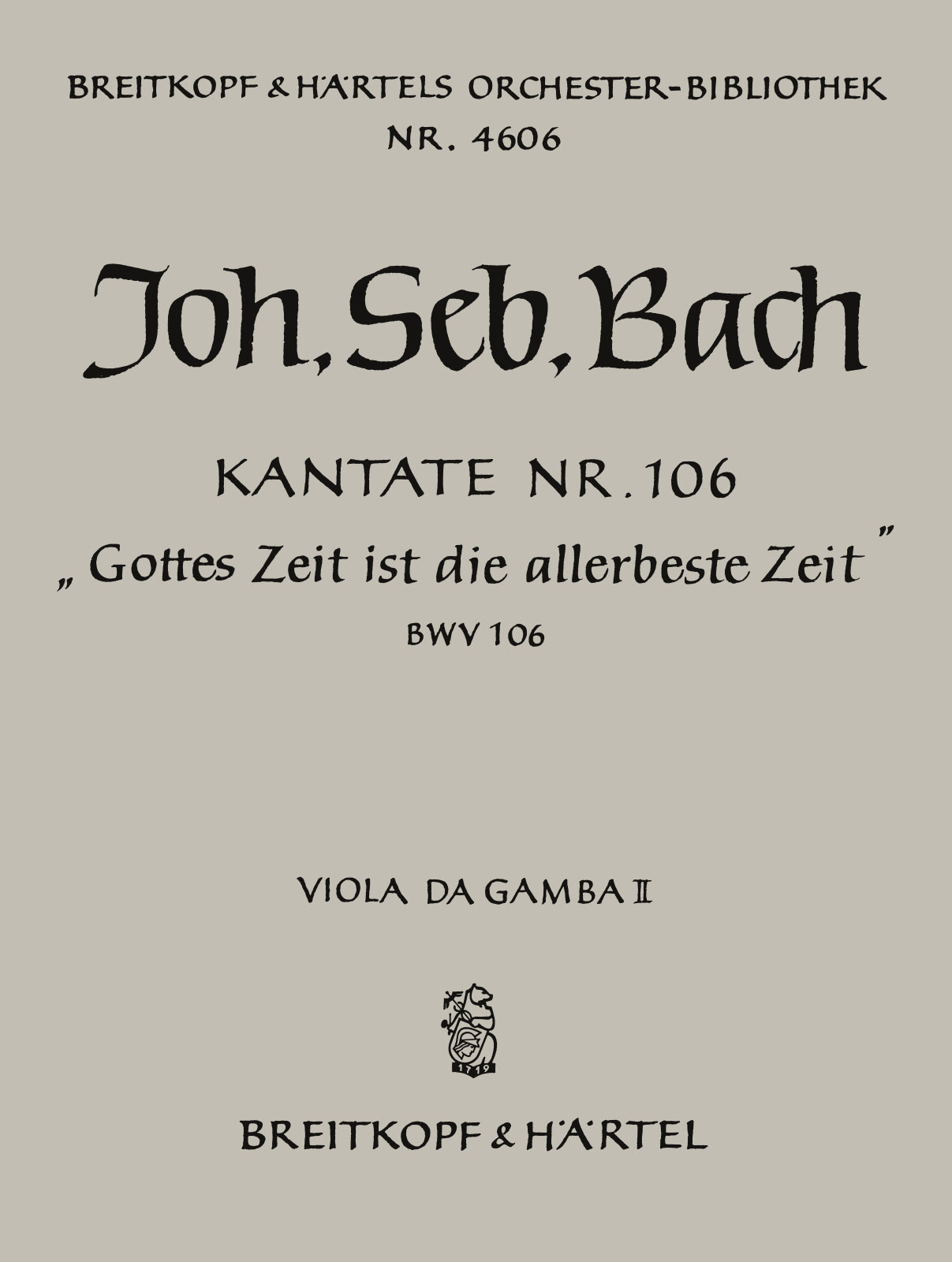 OB 4606-20 - Kantate BWV 106 „Gottes Zeit ist die allerbeste Zeit“ - Cover