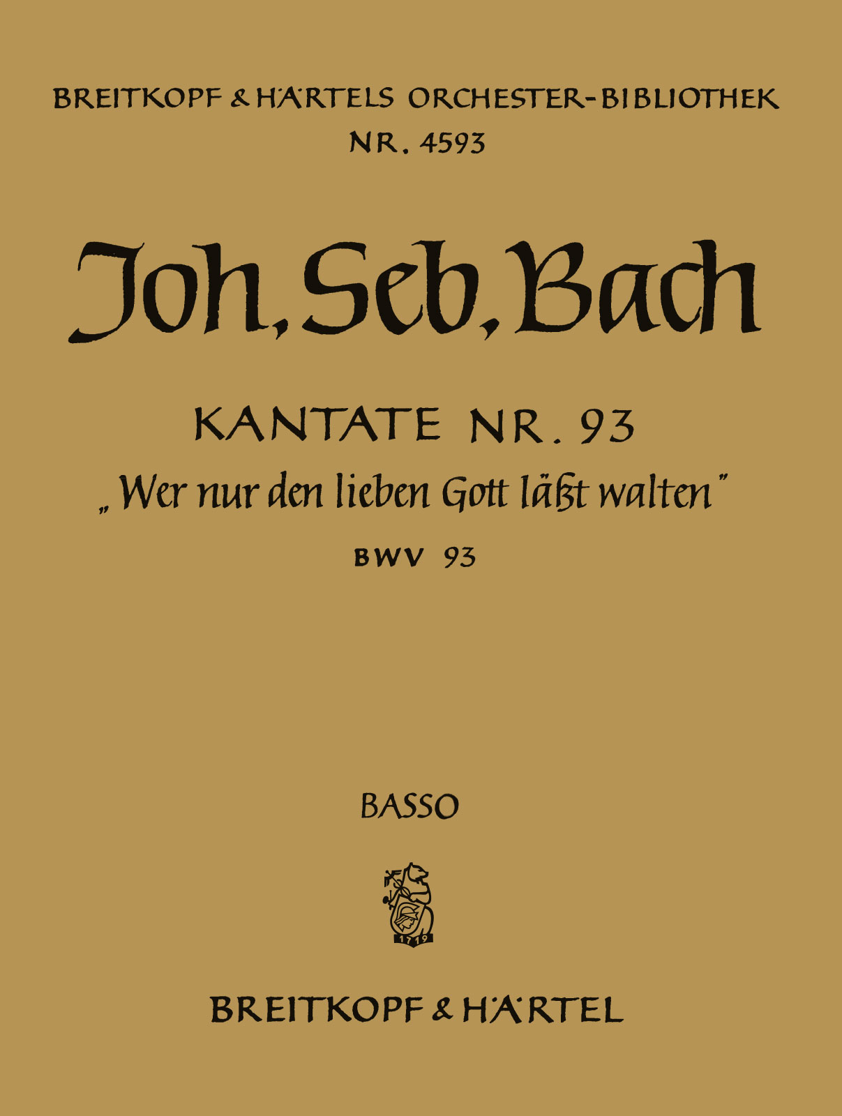 OB 4593-26 - Cantata BWV 93 “He who relies on God’s compassion” - Cover
