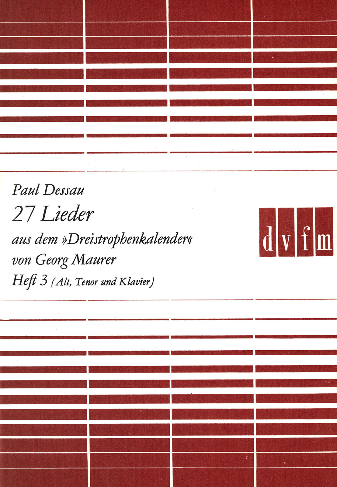 DV 9010 - 27 Lieder aus dem „Dreistrophenkalender“ - Cover