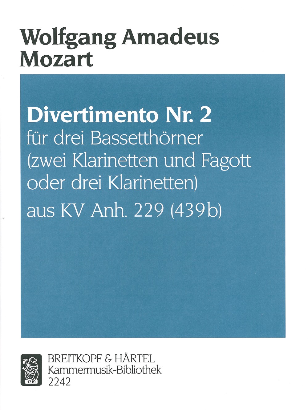 KM 2242 - 5 Divertimenti KV 439b (Anh. 229) - Cover