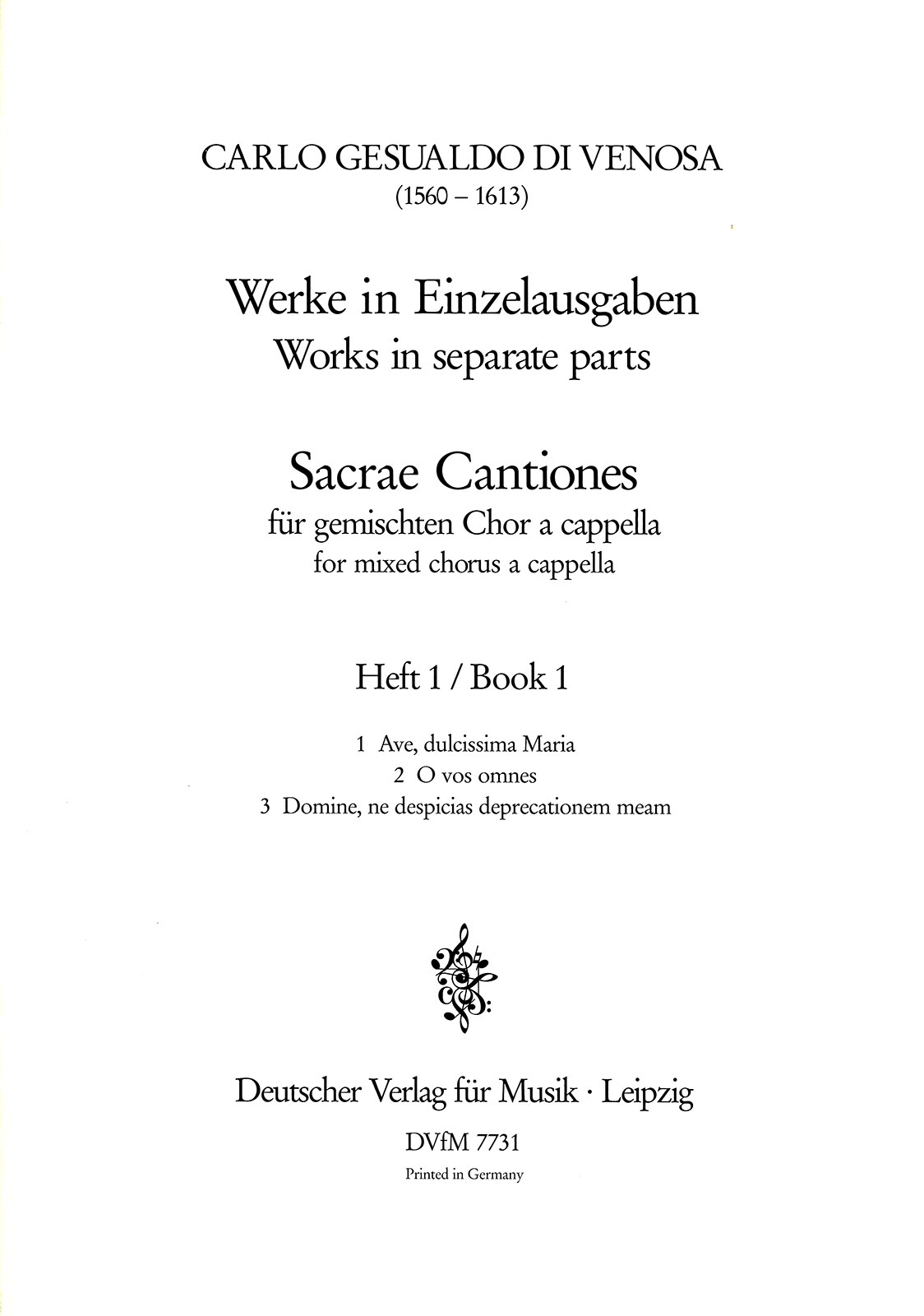 Don Carlo Gesualdo - Sacrae Cantiones - Cover
