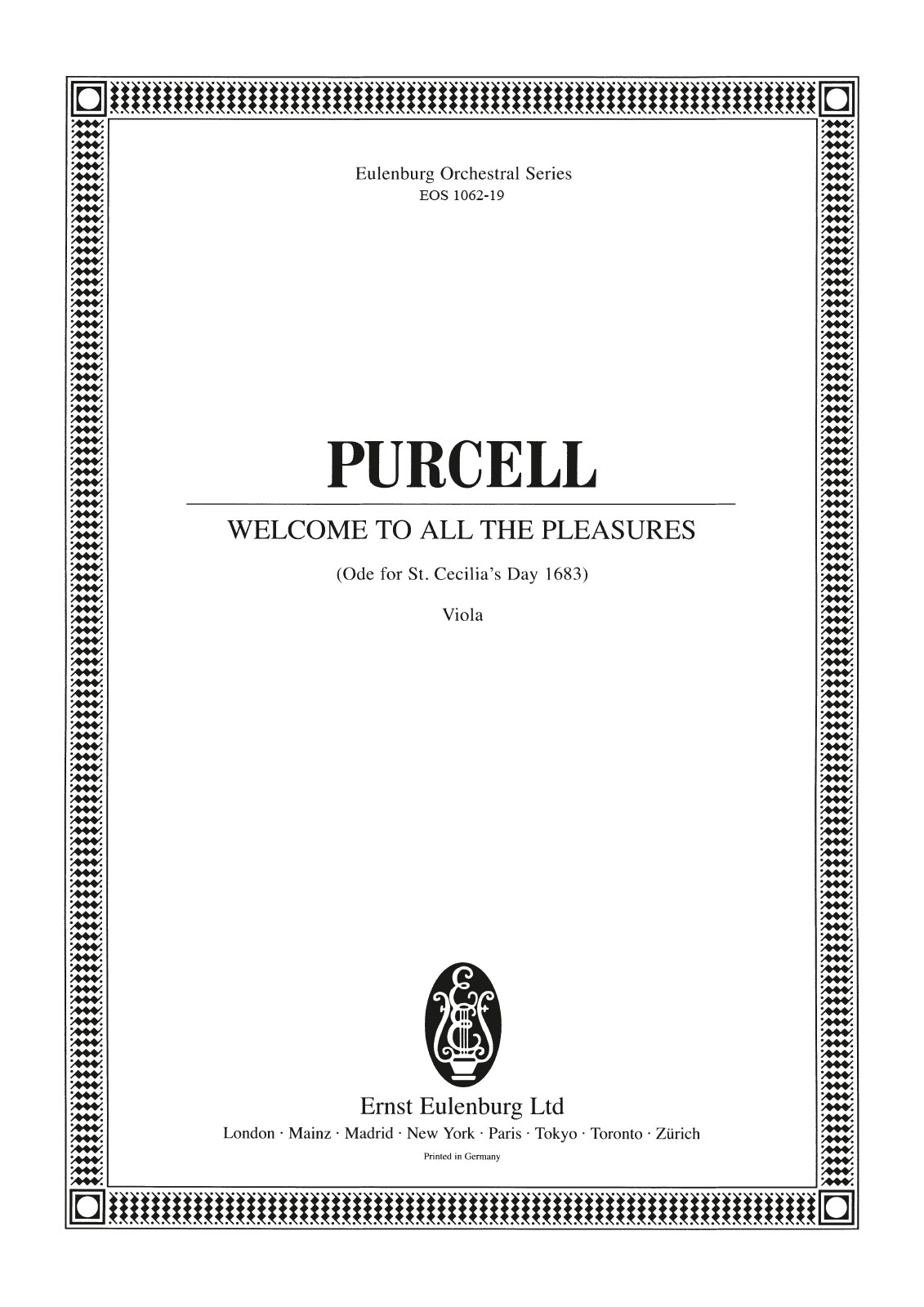 EOS 1062-19 - Ode for St. Cecilia’s Day 1683 Z 339 - Cover