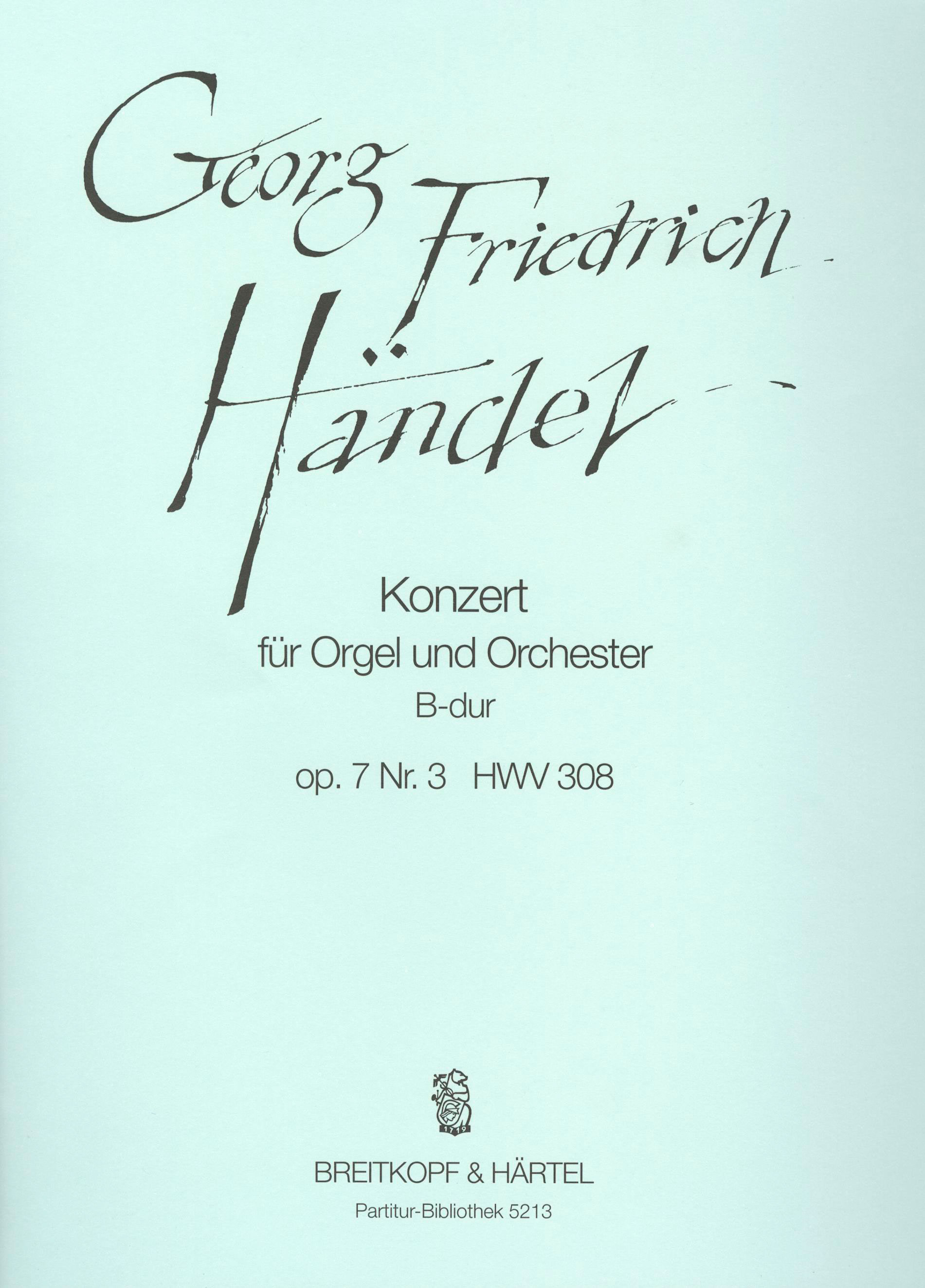 Georg Friedrich Händel - Organ Concerto (No. 9) in B flat major Op. 7/3 HWV 308 - Cover