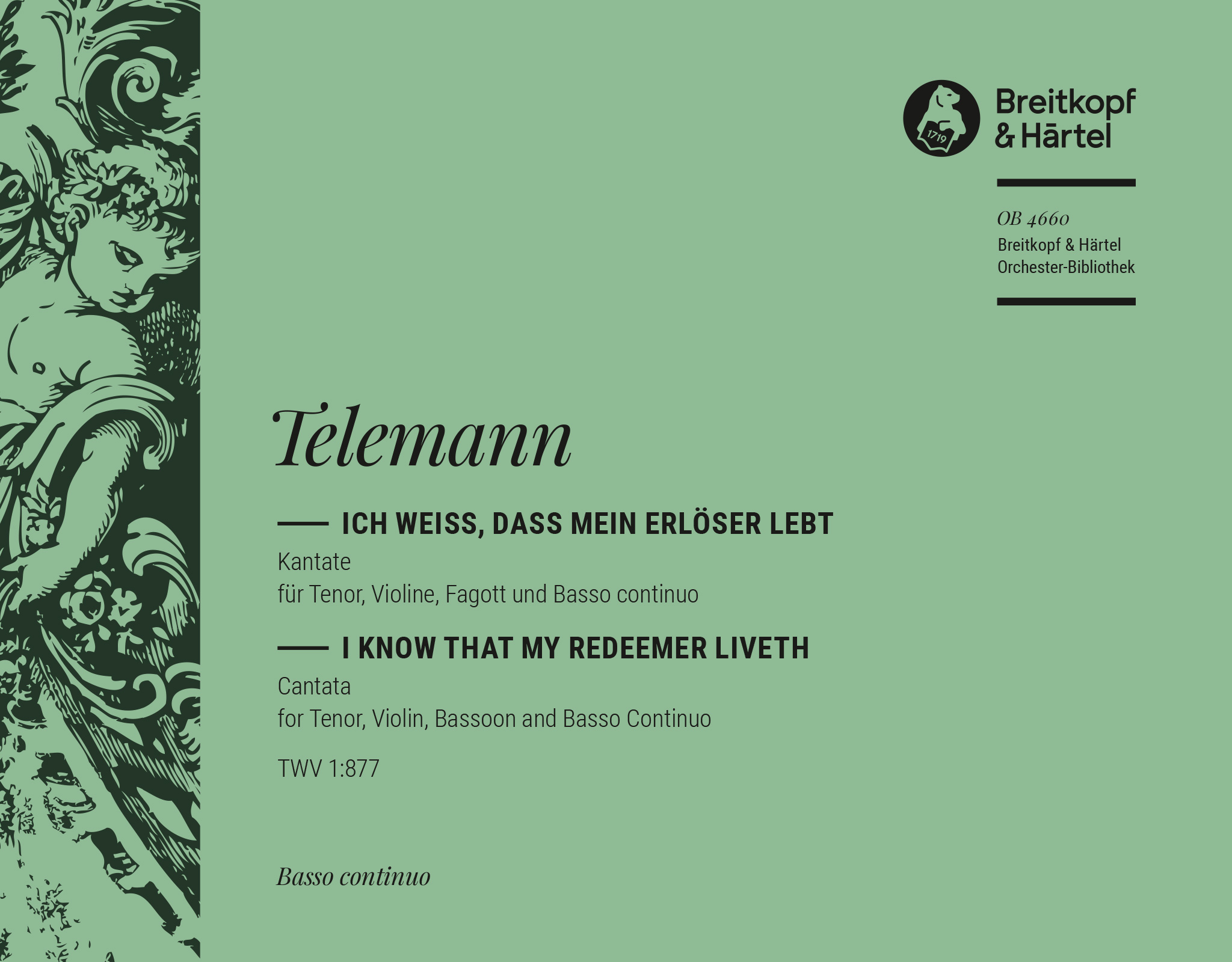 OB 4660-11 - „Ich weiß, dass mein Erlöser lebt“ TWV 1:877 - Cover
