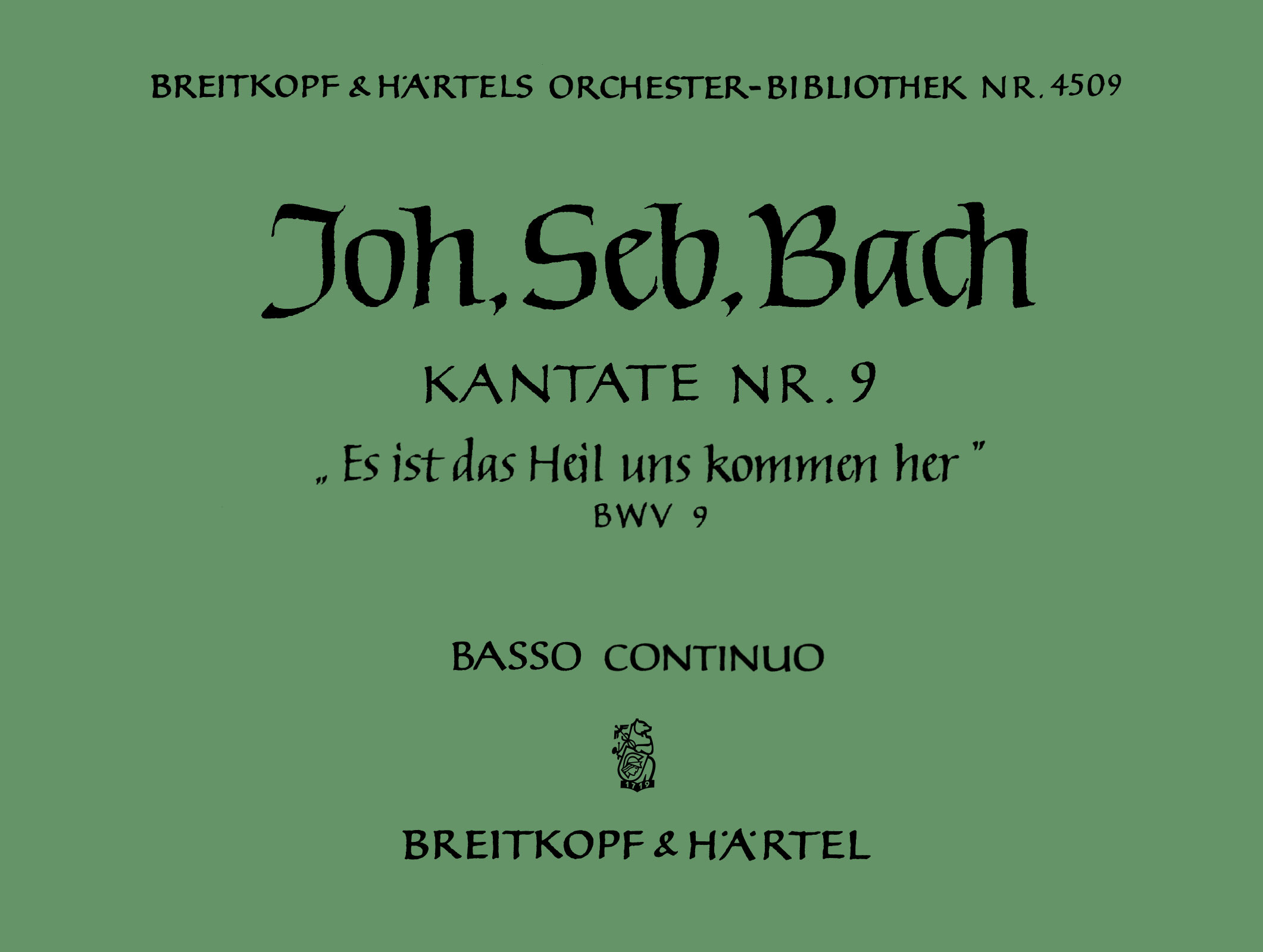 OB 4509-11 - Cantata BWV 9 “Es ist das Heil uns kommen her” - Cover