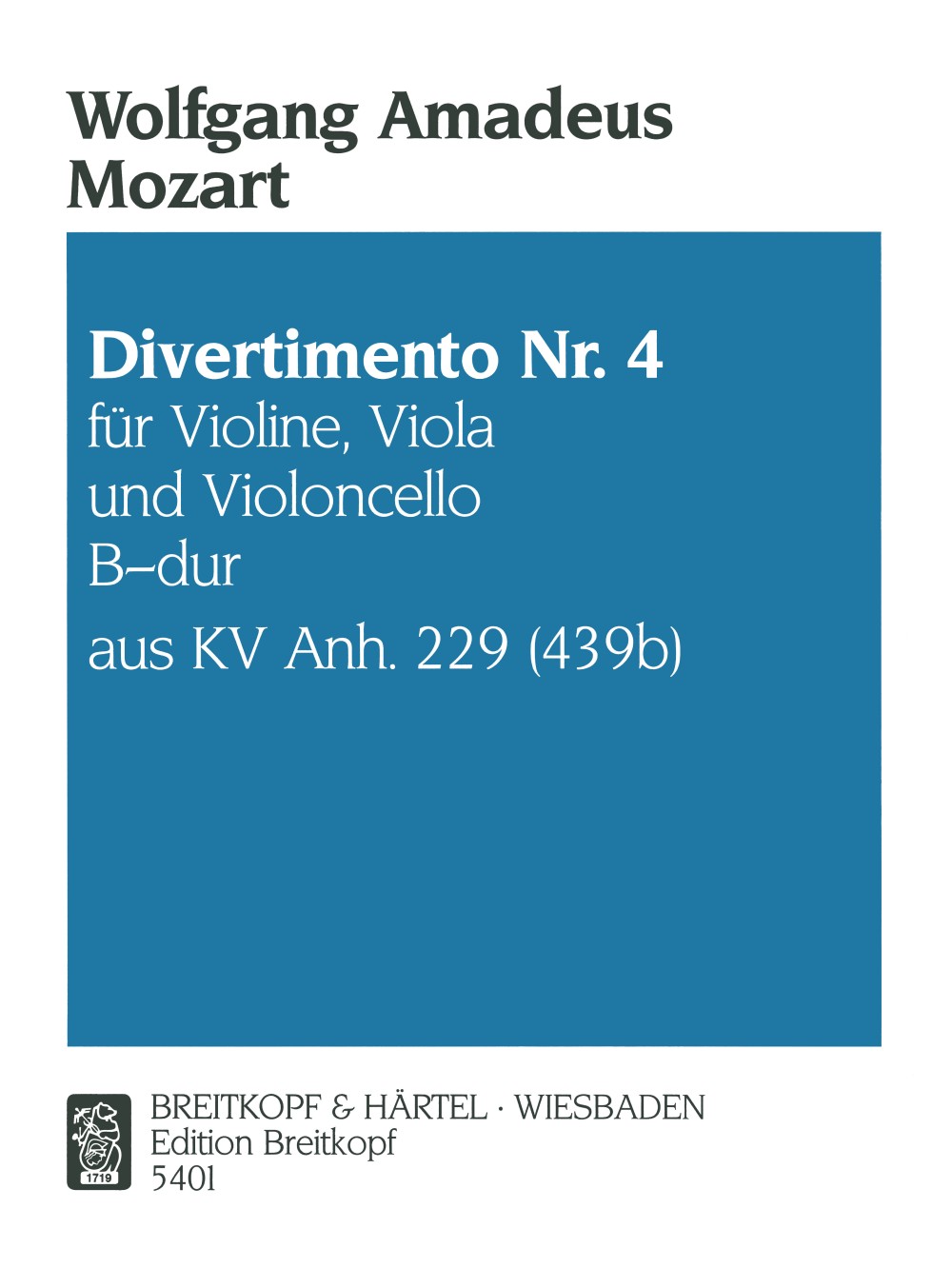 EB 5401 - 5 Divertimentos KV 439b (App. 229) - Cover