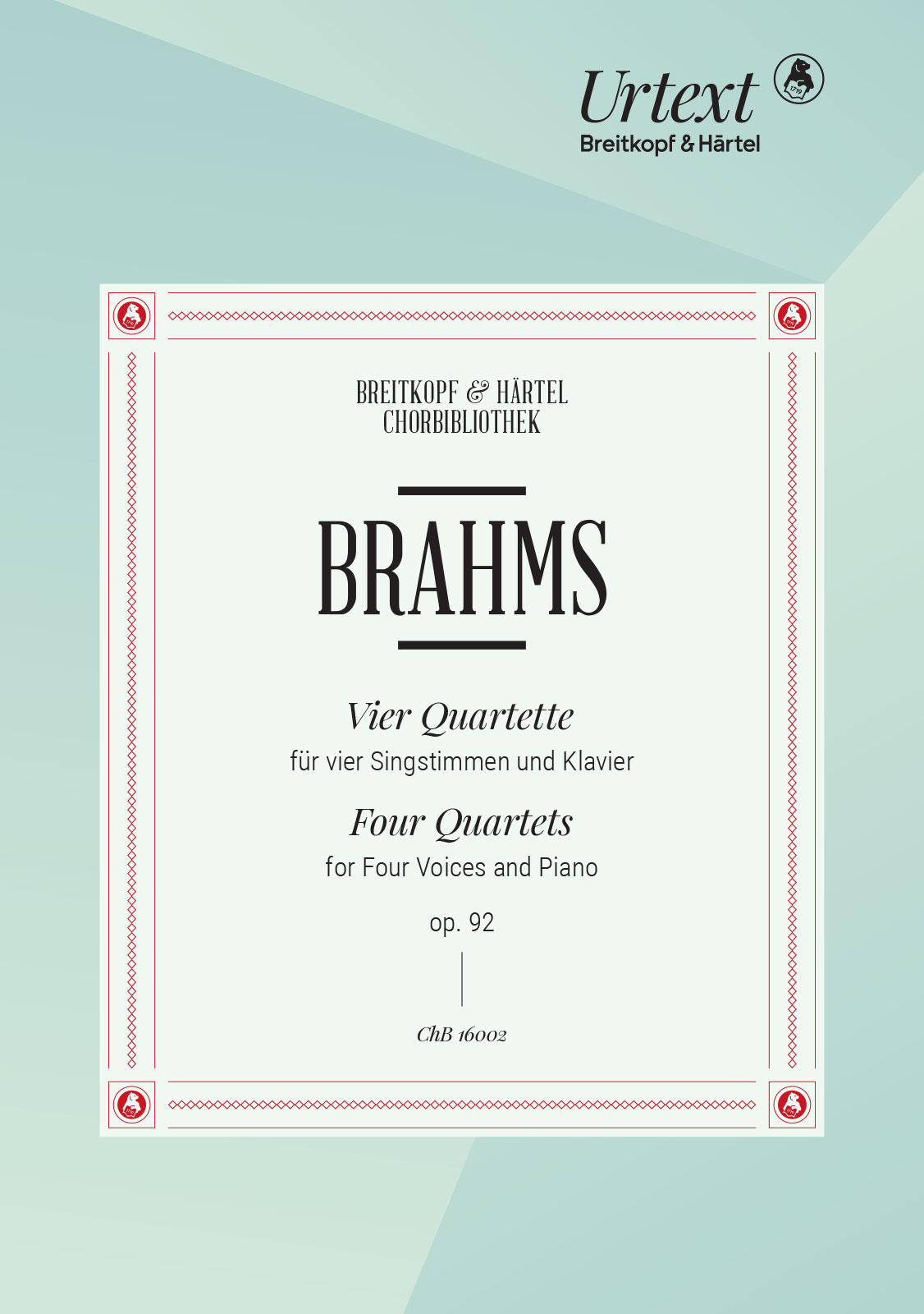 Johannes Brahms - 4 Quartets Op. 92 - Cover