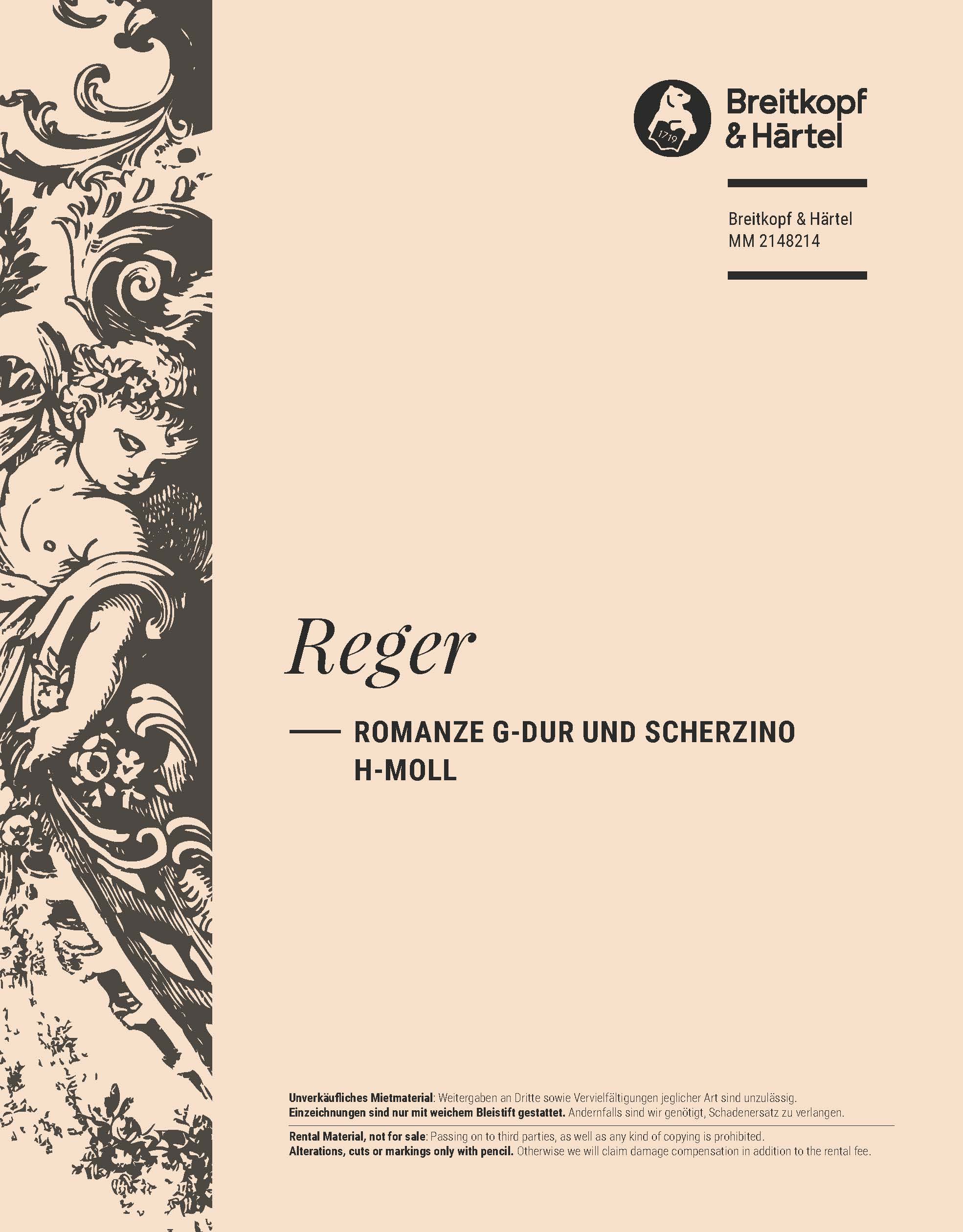 Max Reger - Romanze G-dur und Scherzino h-moll - Cover