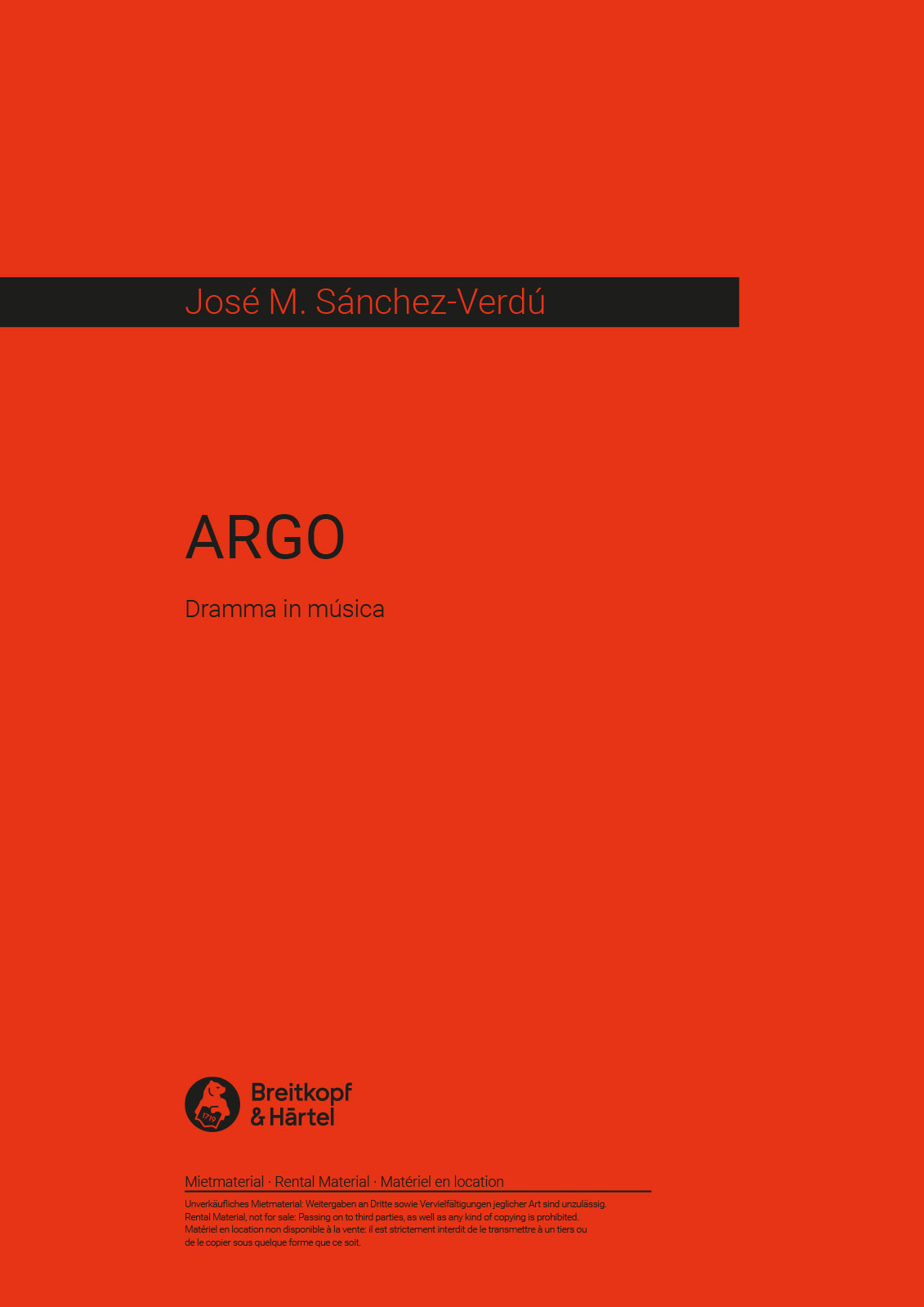 José M. Sánchez-Verdú - ARGO - Cover