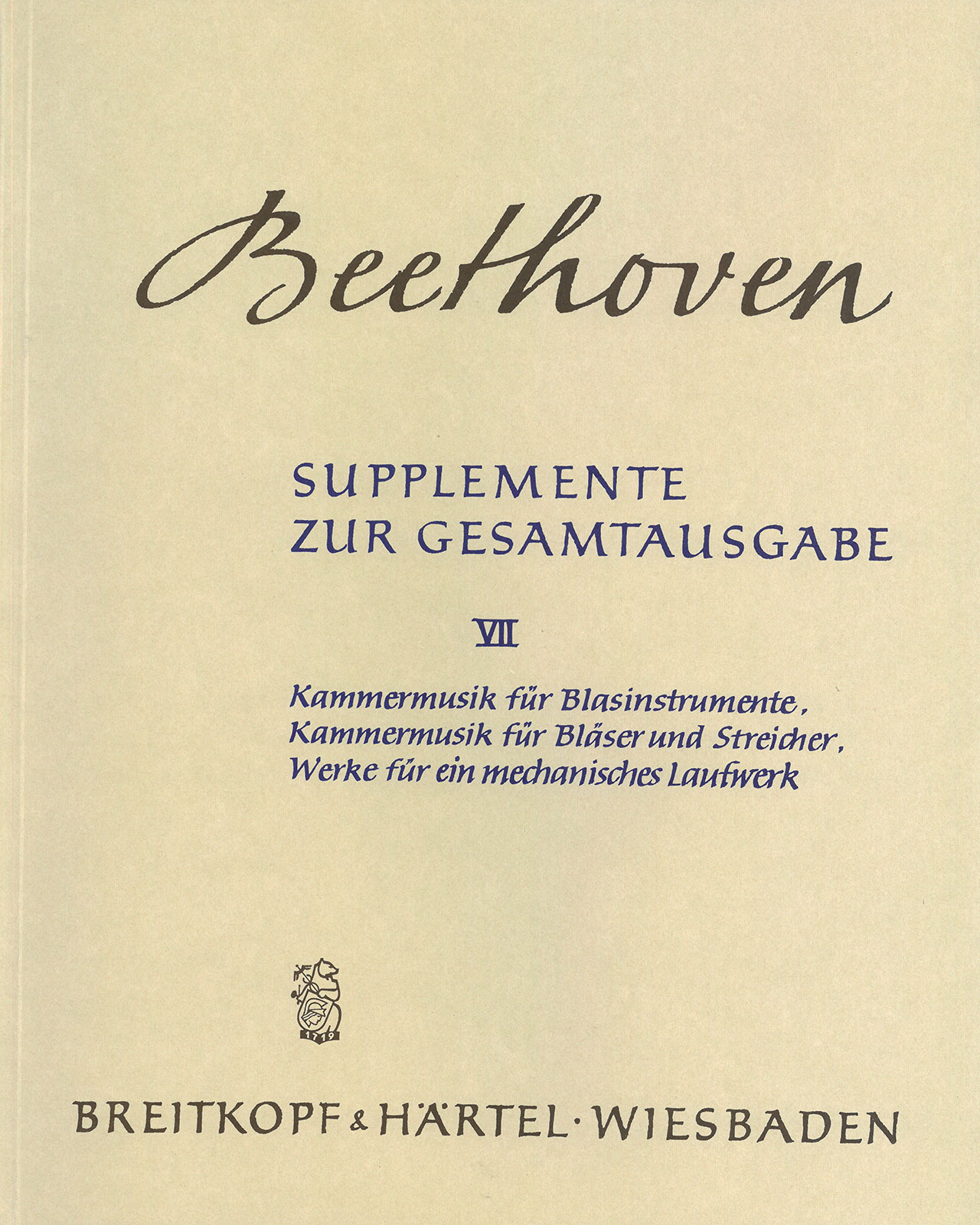 SON 357 - Ludwig van Beethoven - Supplements to the Complete Edition - Cover