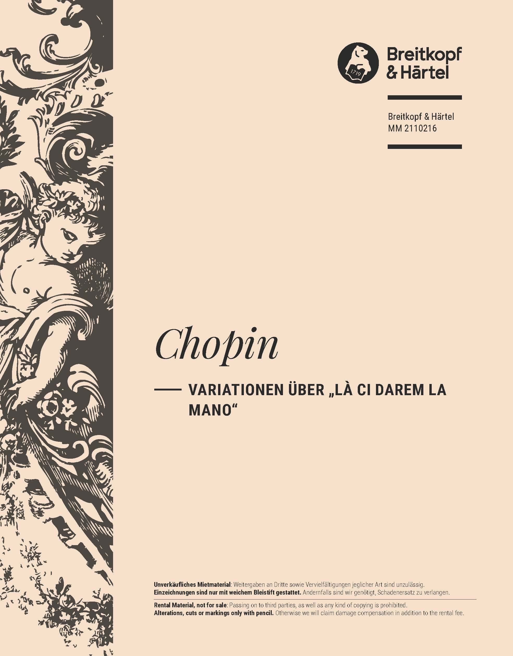 Frédéric Chopin - Variationen über „Là ci darem la mano“ - Cover