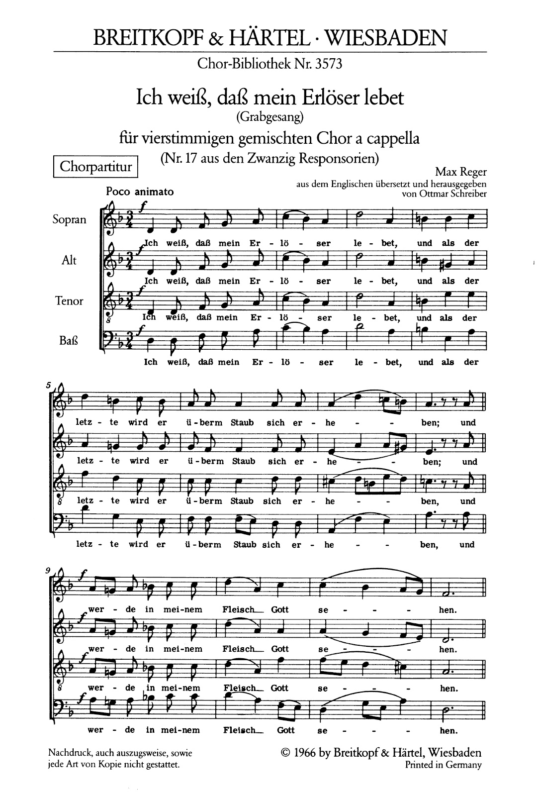 Max Reger - 20 Responsories - Cover