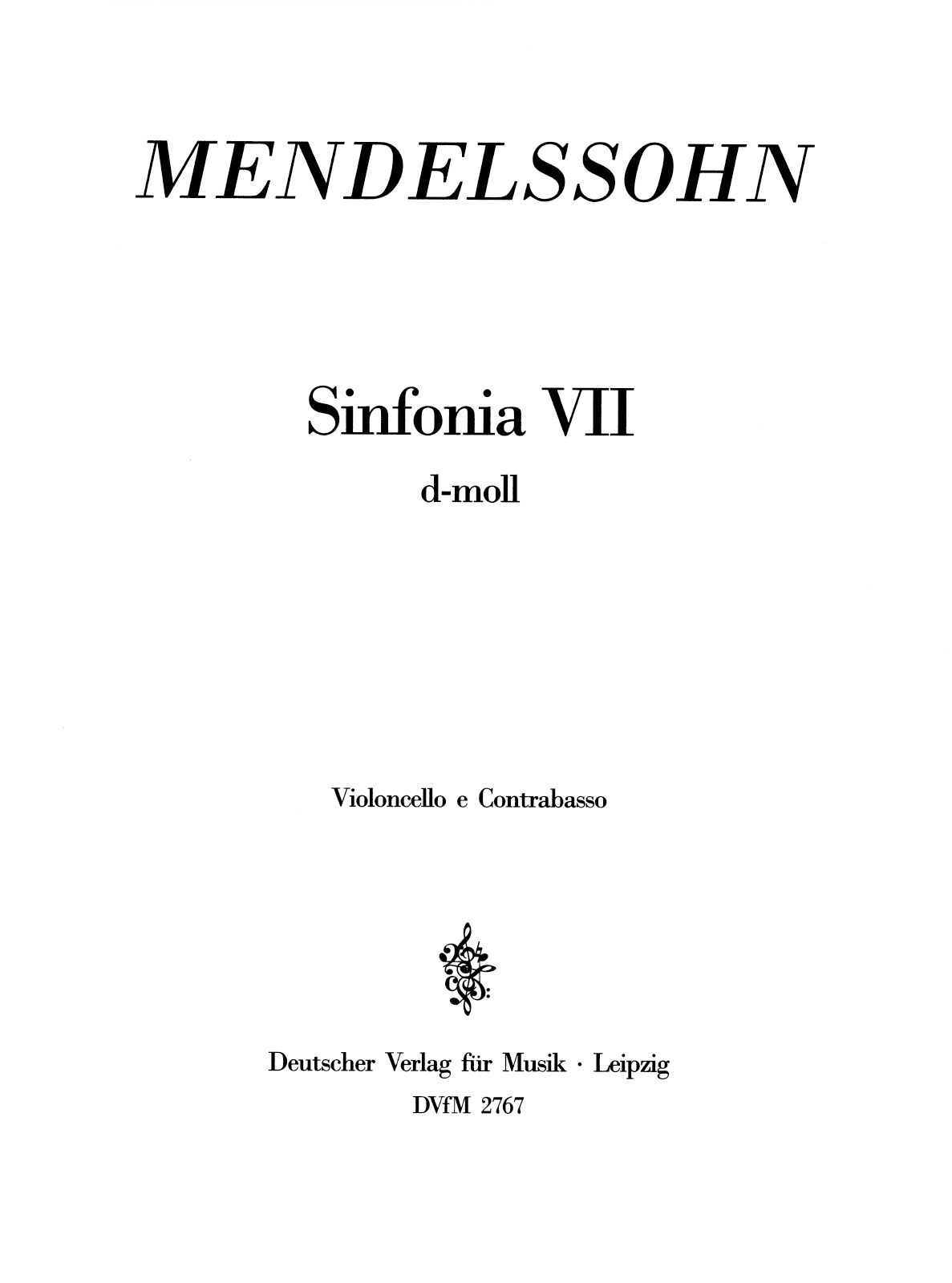 DV 2767-26 - Sinfonia VII d-moll / D-dur MWV N 7 - Cover
