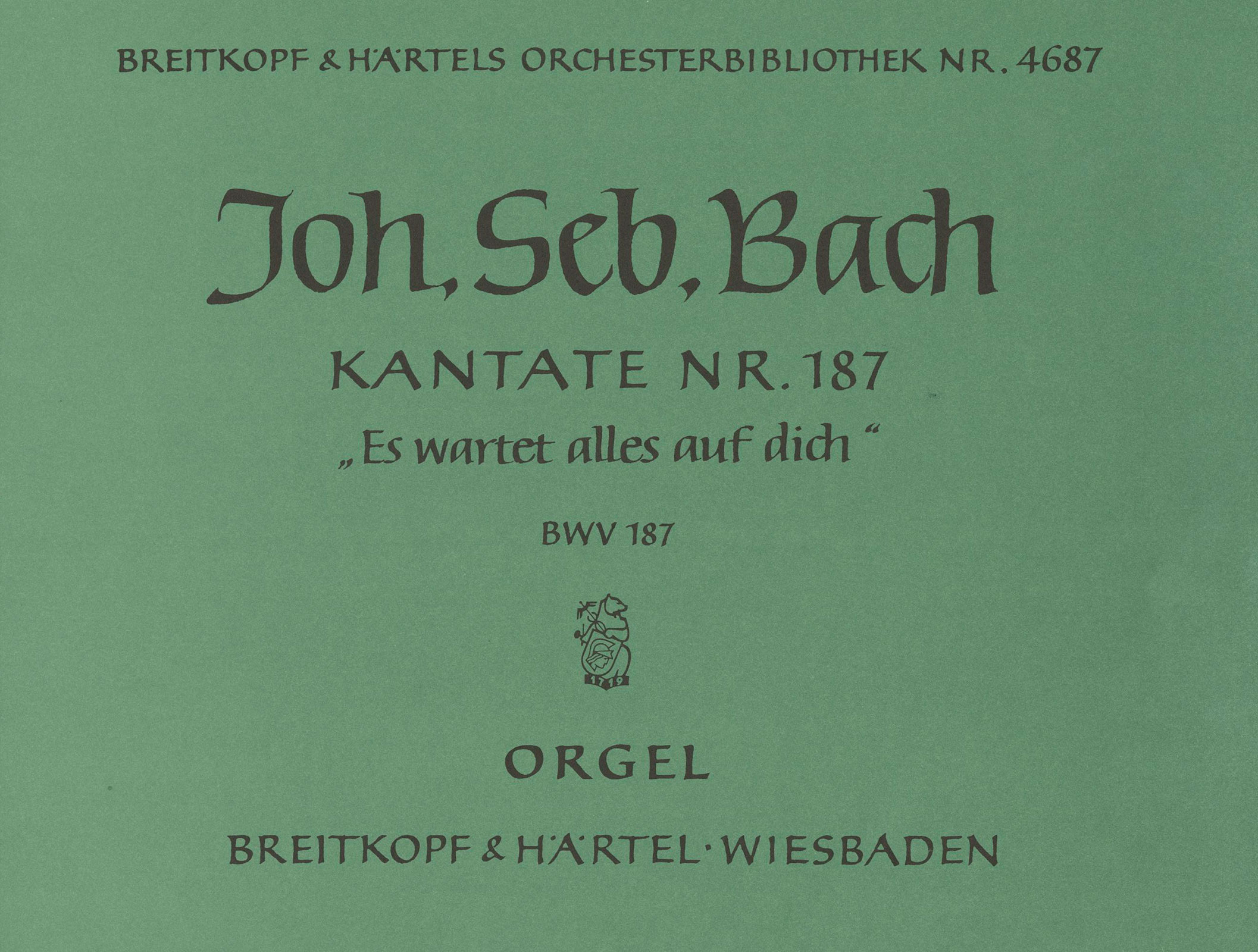OB 4687-11 - Cantata BWV 187 “Es wartet alles auf dich” - Cover
