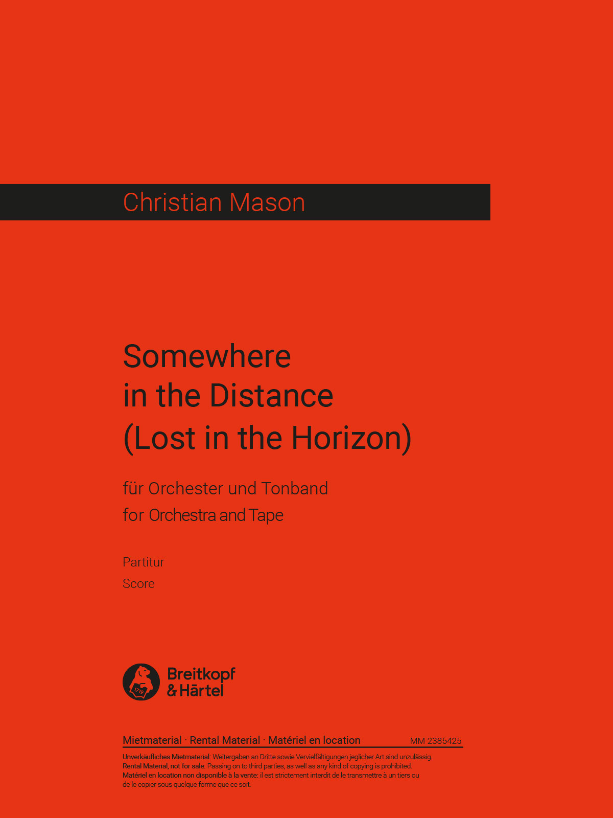 Christian Mason - Somewhere in the Distance (Lost in the Horizon) - Cover