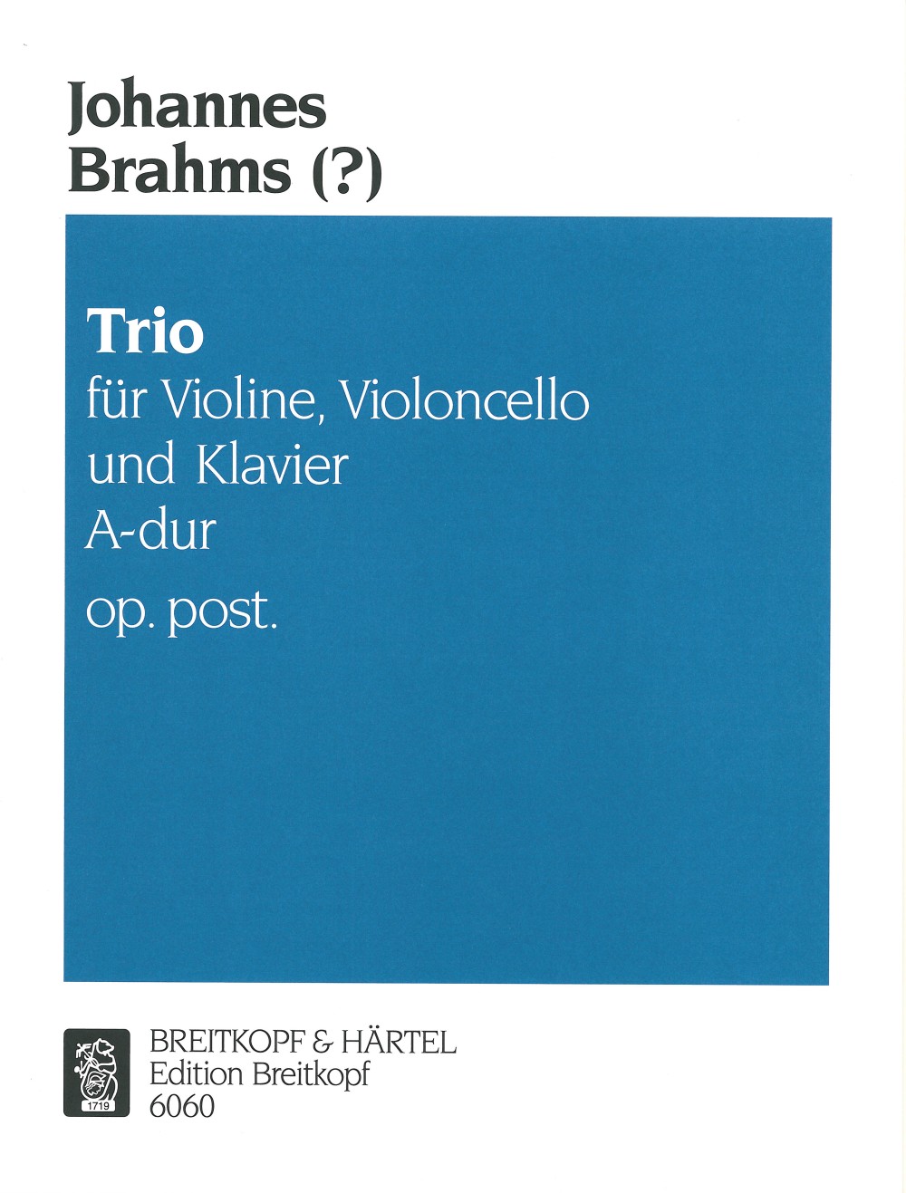Johannes Brahms - Klaviertrio A-dur - Cover