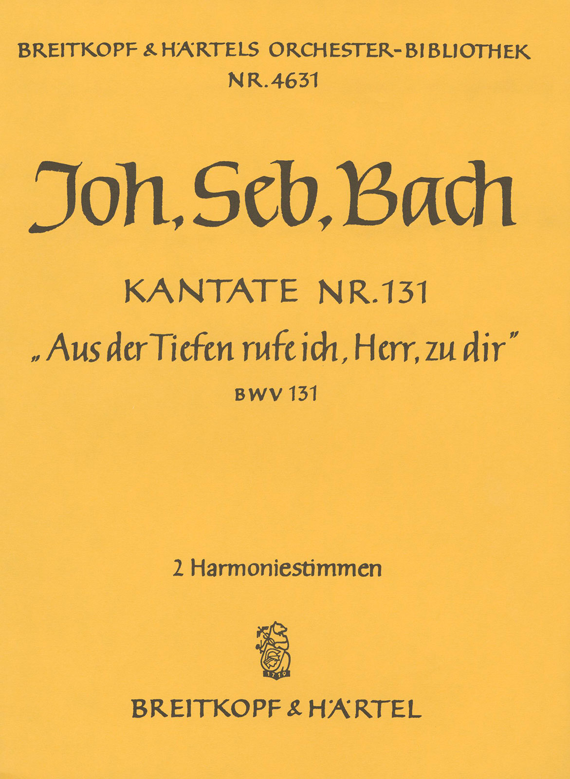 OB 4631-30 - Kantate BWV 131 „Aus der Tiefen rufe ich, Herr, zu dir“ - Cover