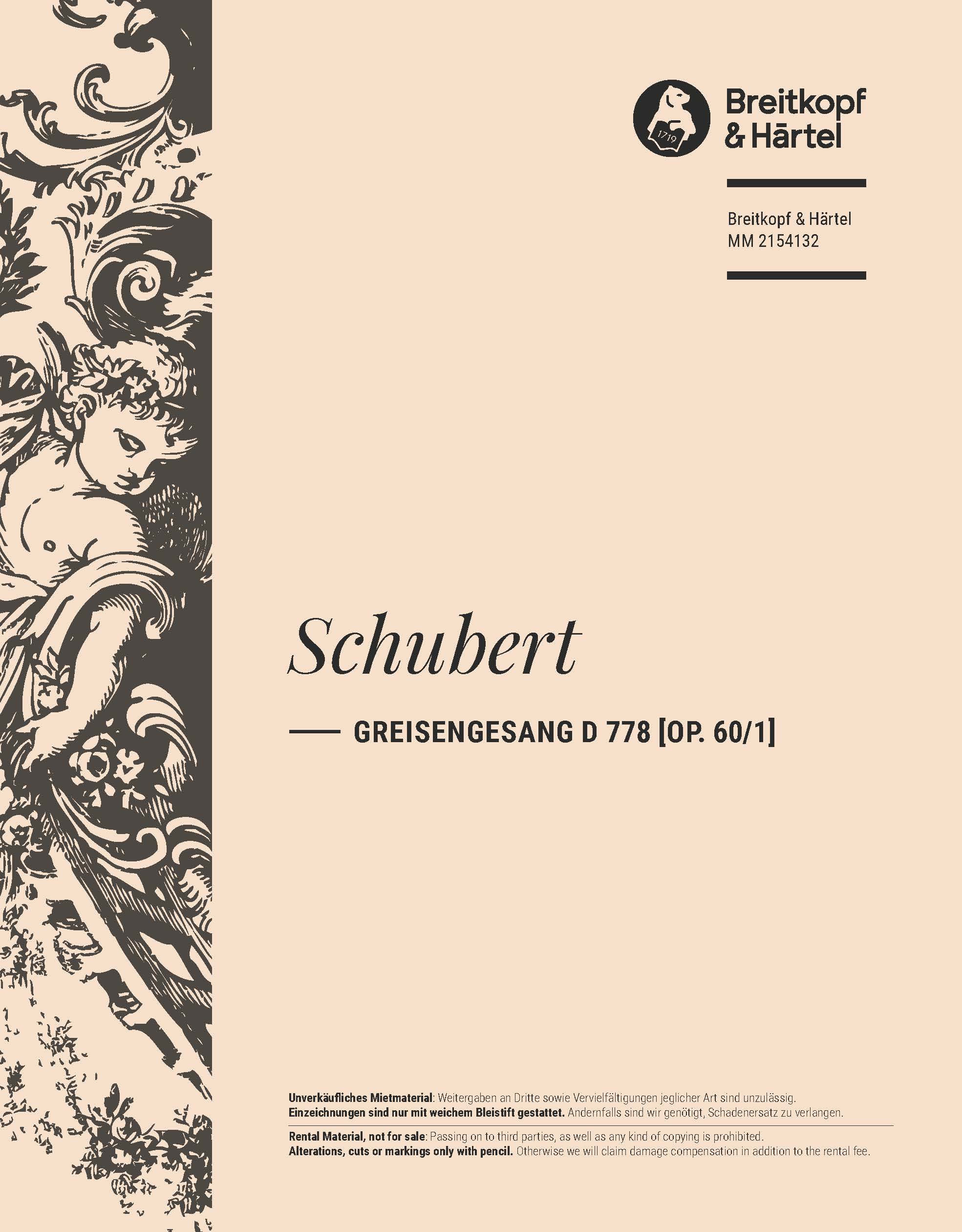 Franz Schubert - Greisengesang D 778 [op. 60/1] - Cover