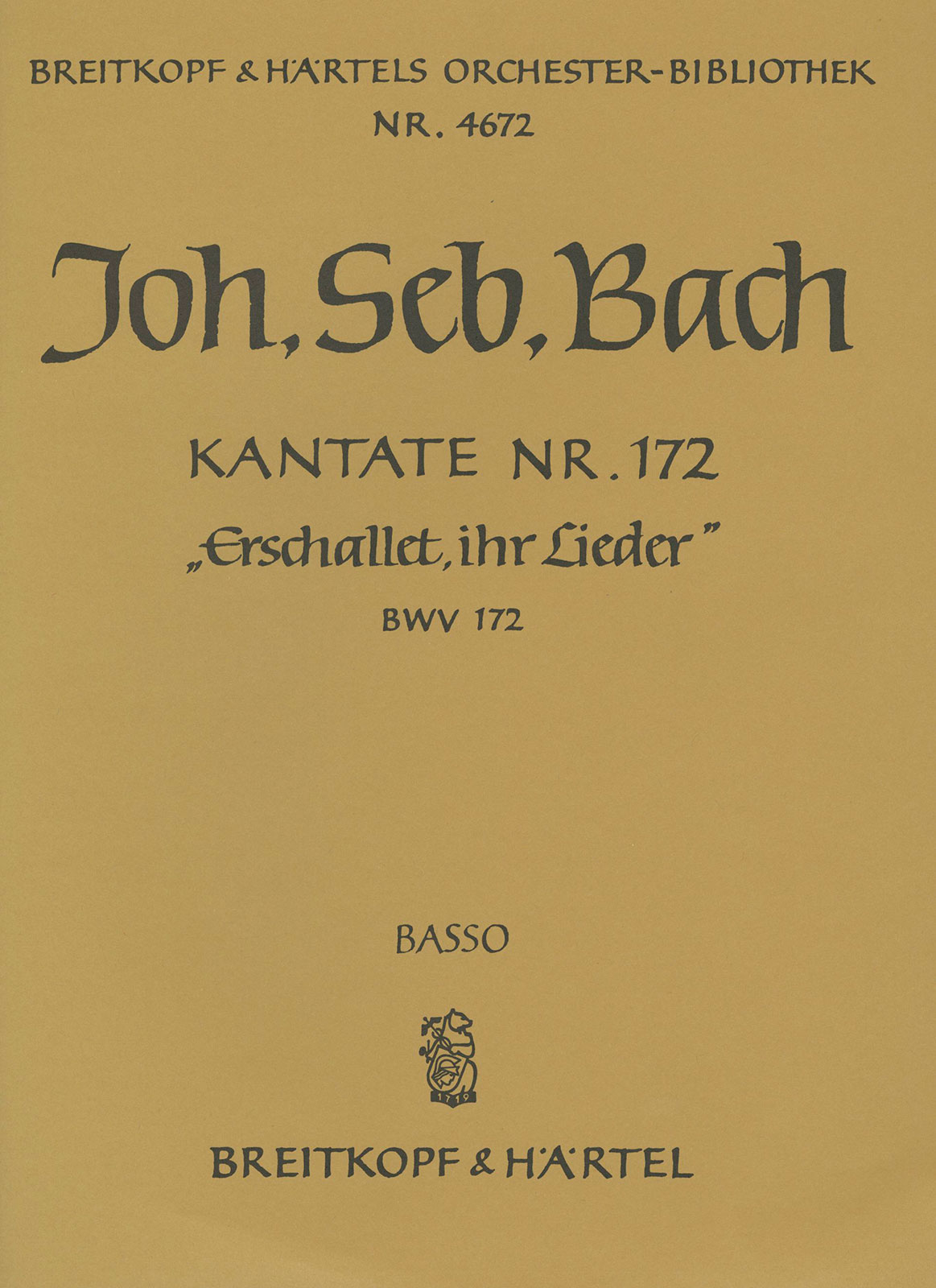 OB 4672-26 - Cantata BWV 172 “Sing praises! Your voices” - Cover