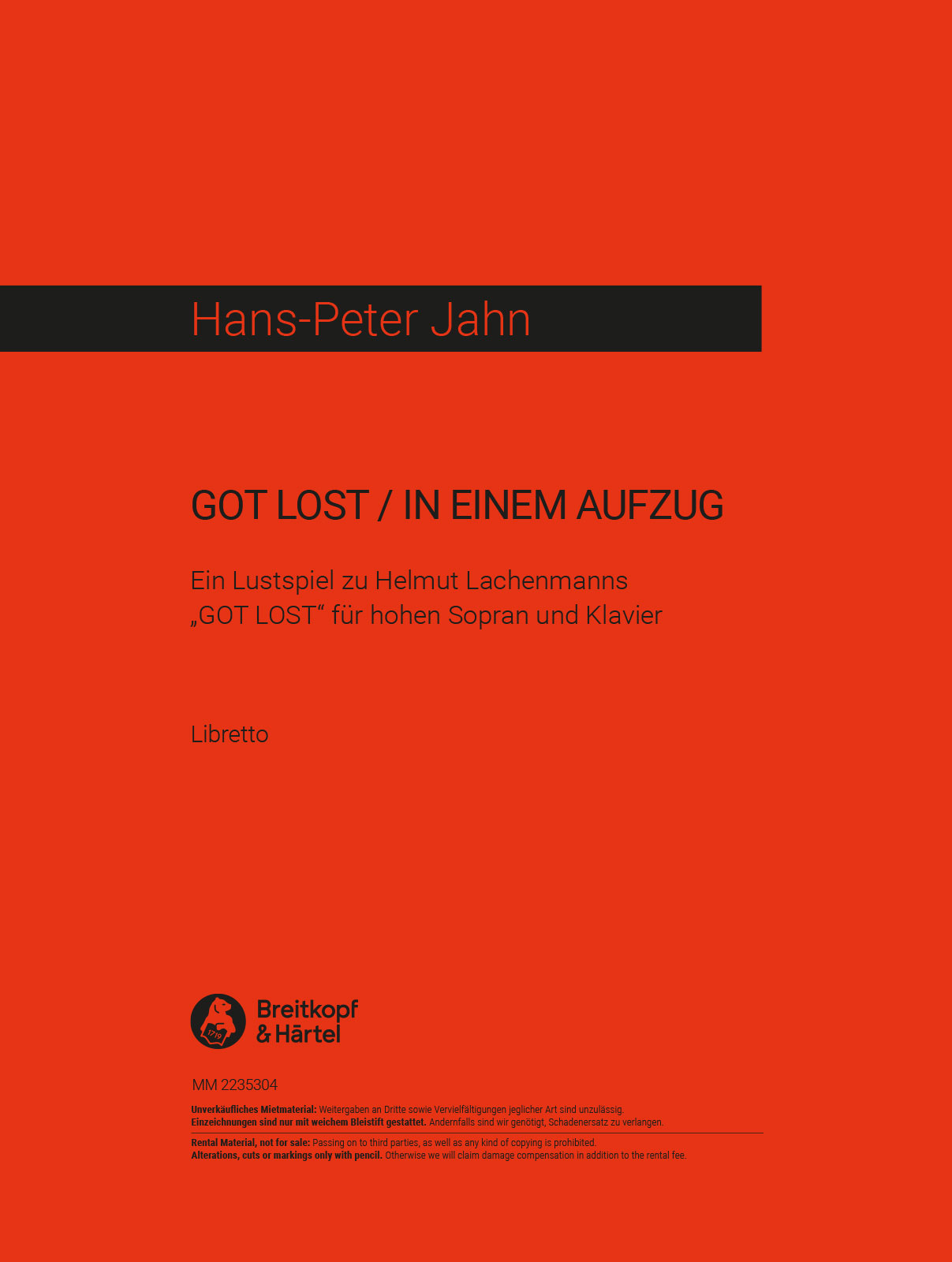 Hans-Peter Jahn - GOT LOST / IN EINEM AUFZUG - Cover