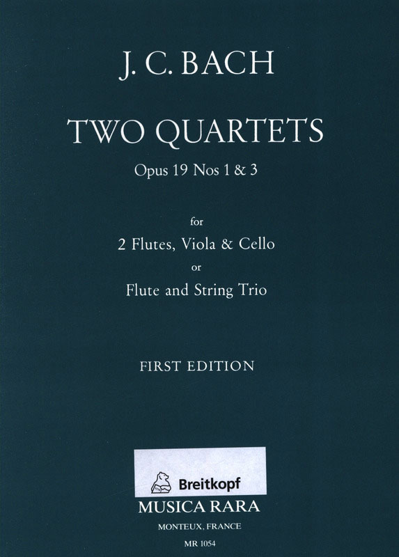 Johann Christian Bach - Quartette op. 19 Nr. 1 C-dur und Nr. 3 G-dur - Cover