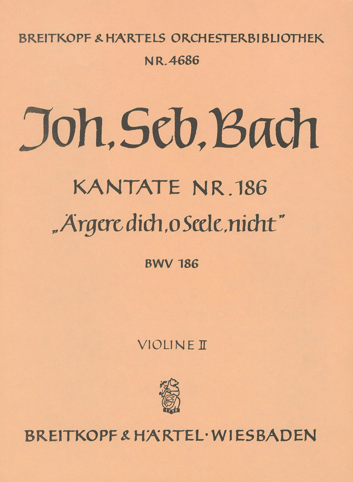 OB 4686-16 - Cantata BWV 186 “Aergre dich, o Seele, nicht” - Cover