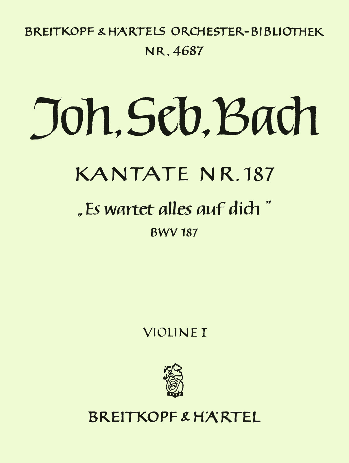 OB 4687-15 - Cantata BWV 187 “Es wartet alles auf dich” - Cover