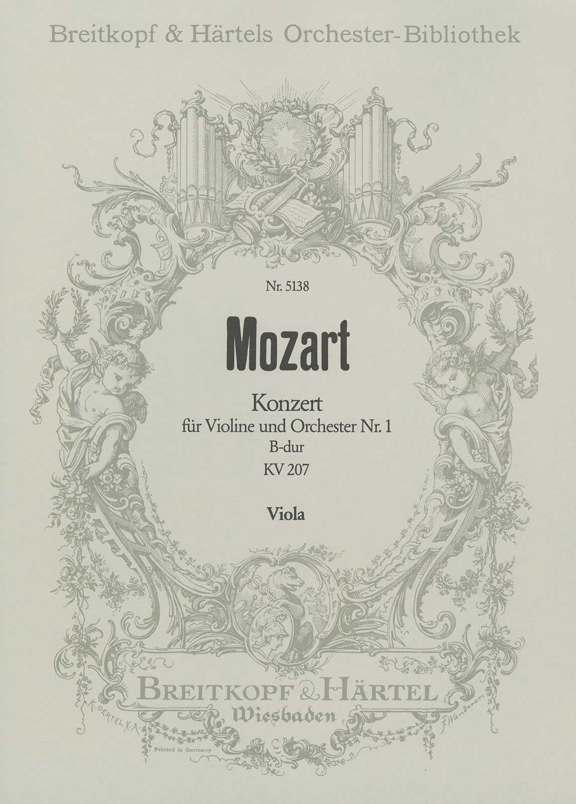 OB 5138-19 - Violin Concerto [No. 1] in B flat major K. 207 - Cover