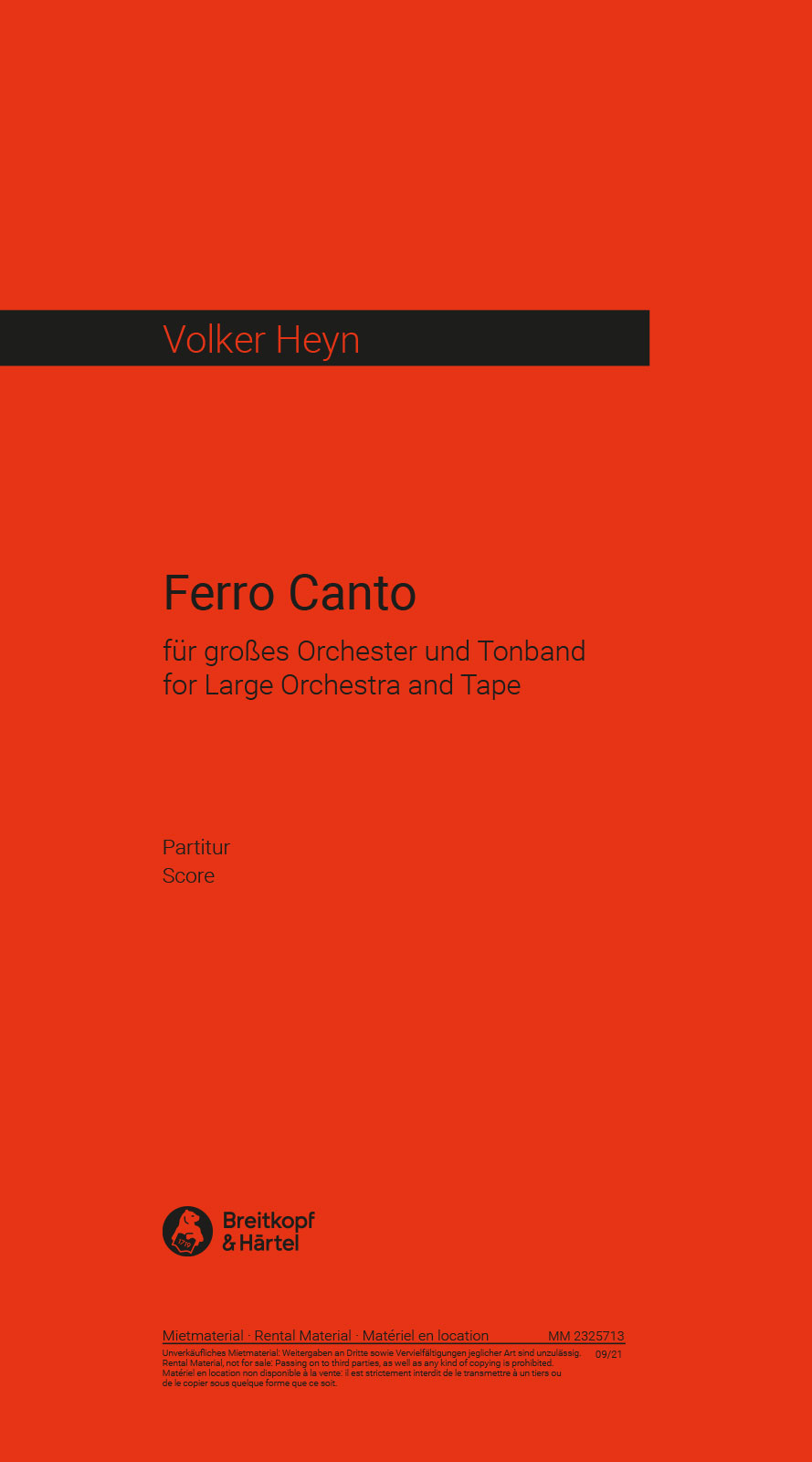 Volker Heyn - Ferro Canto - Cover