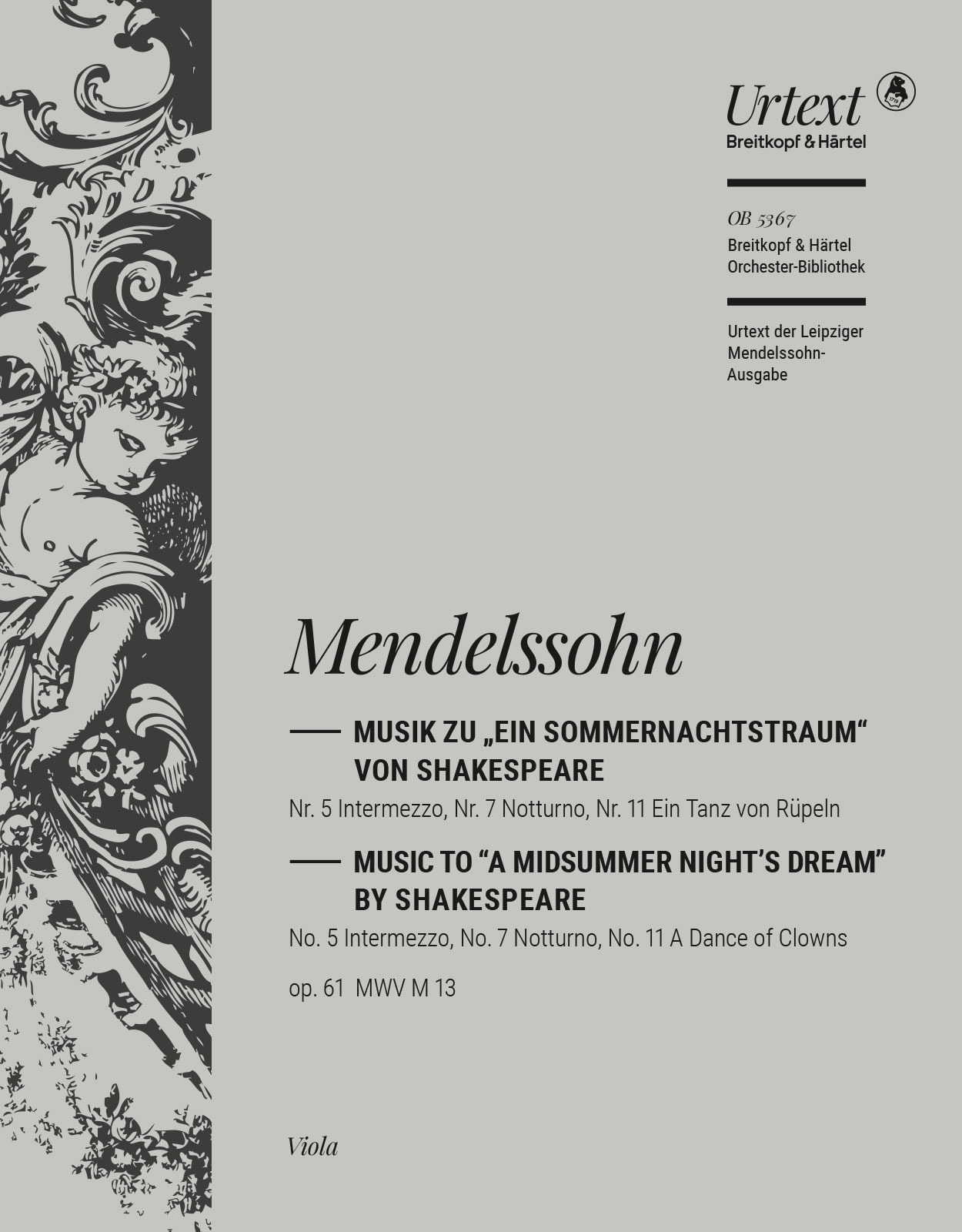 OB 5367-19 - A Midsummer Night’s Dream Op. 61 MWV M 13 - Cover