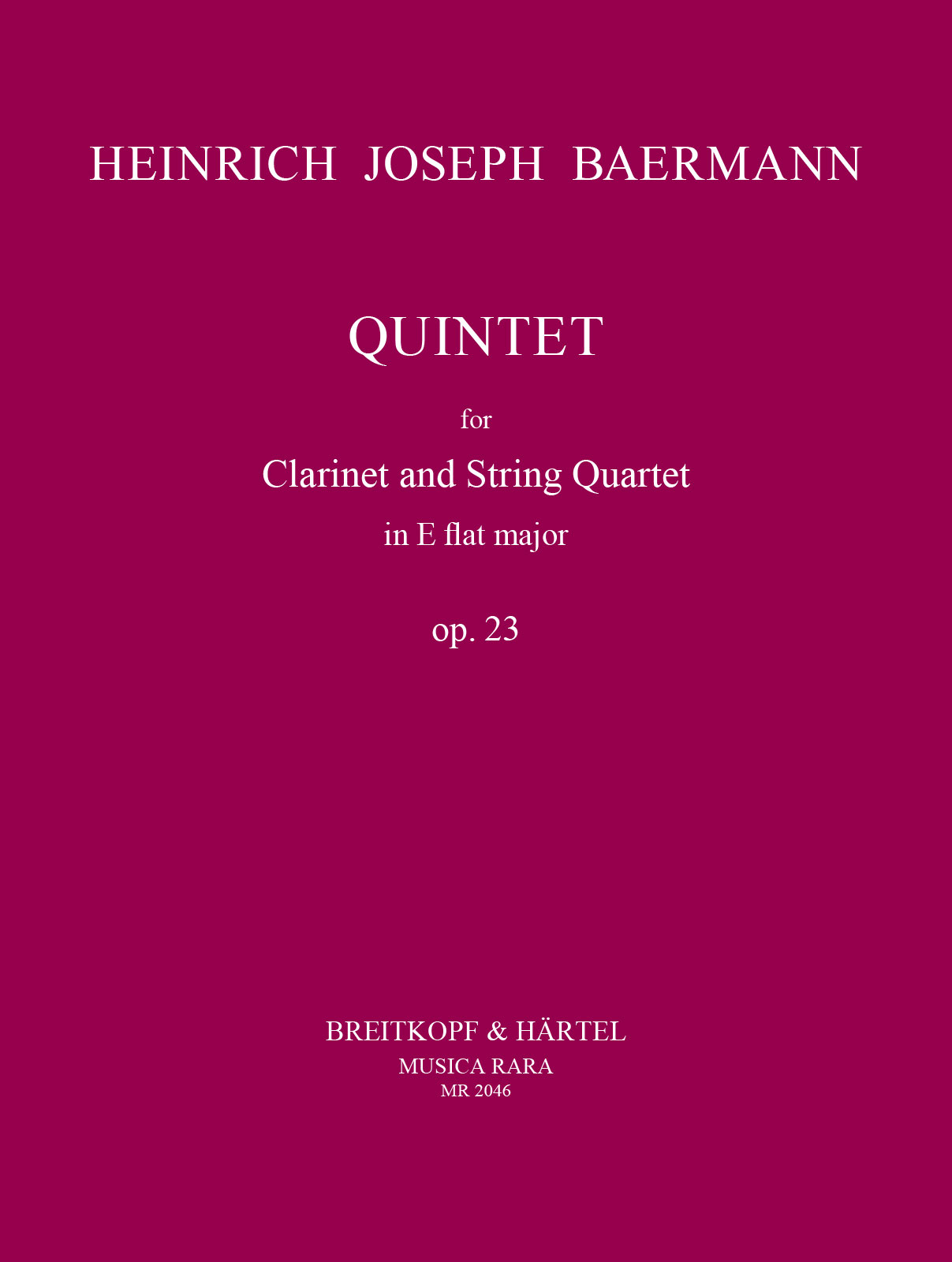 MR 2046D - Quintett Es-dur op. 23 - Cover