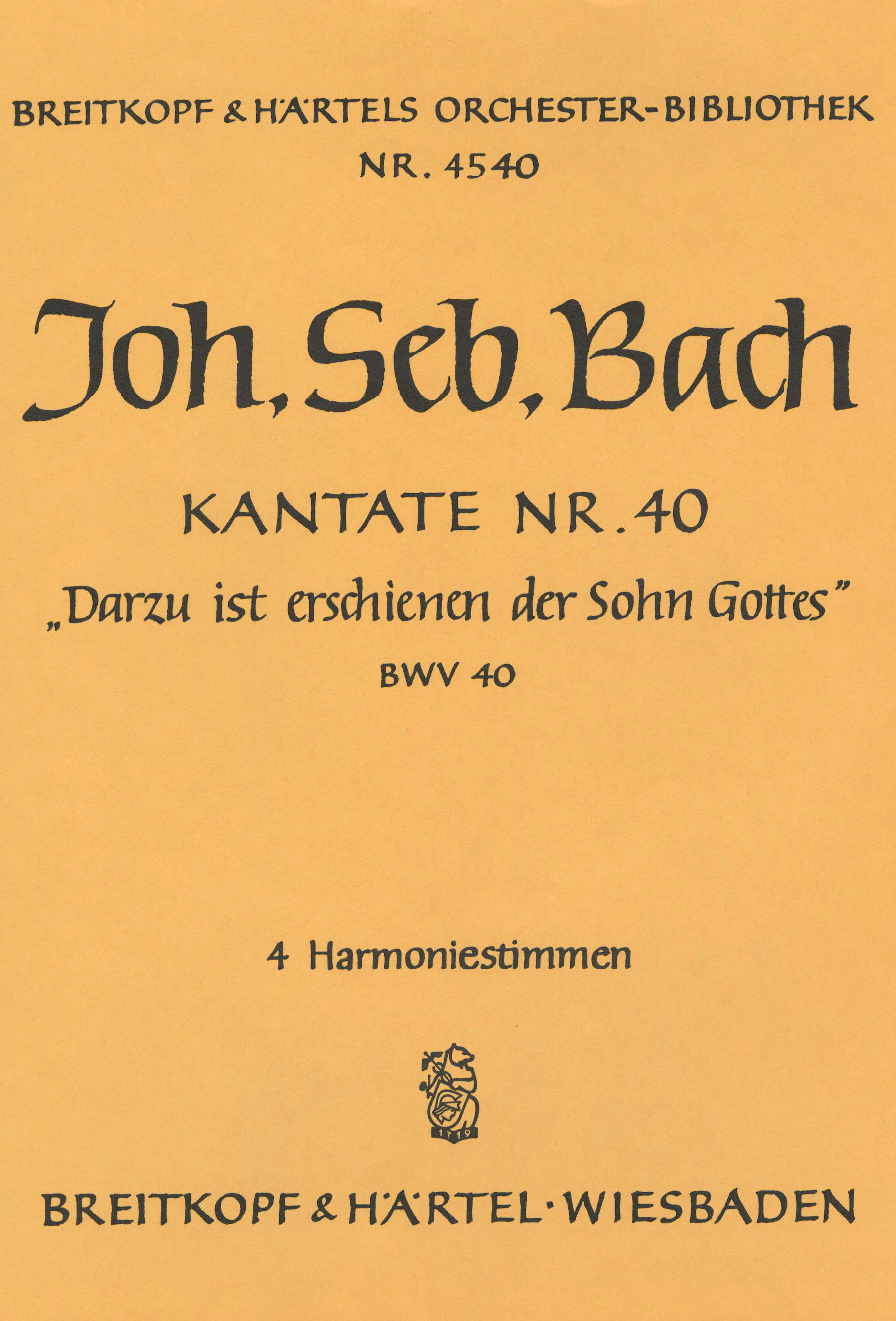 OB 4540-30 - Cantata BWV 40 “To this end appeared the Son of God” - Cover