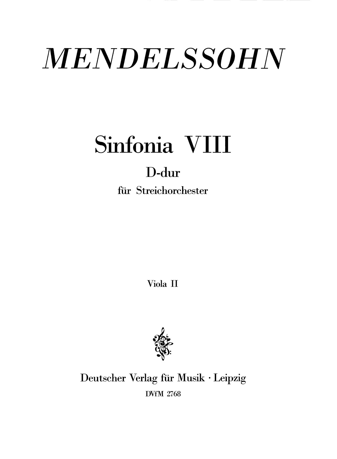 DV 2768-20 - Sinfonia VIII D-dur MWV N 8 - Cover