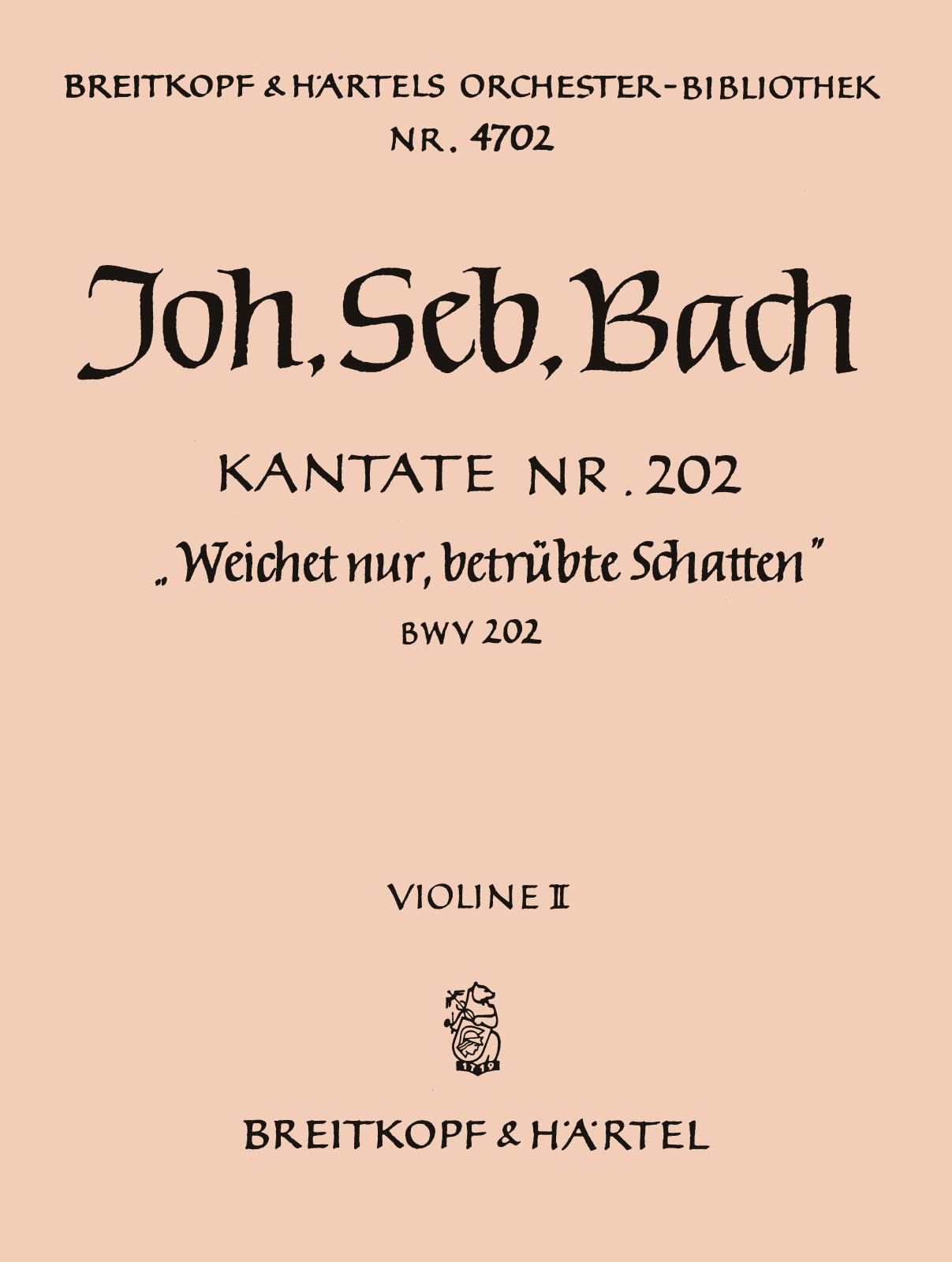 OB 4702-16 - Kantate BWV 202 „Weichet nur, betrübte Schatten“ - Cover