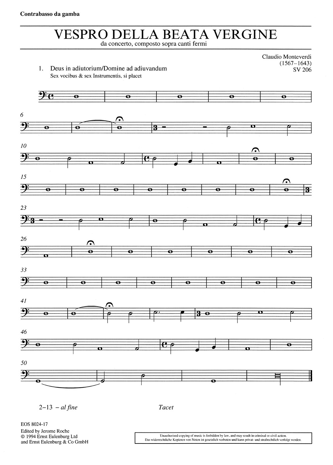 EOS 8024-27 - Vespro della Beata Vergine SV 206 - Cover