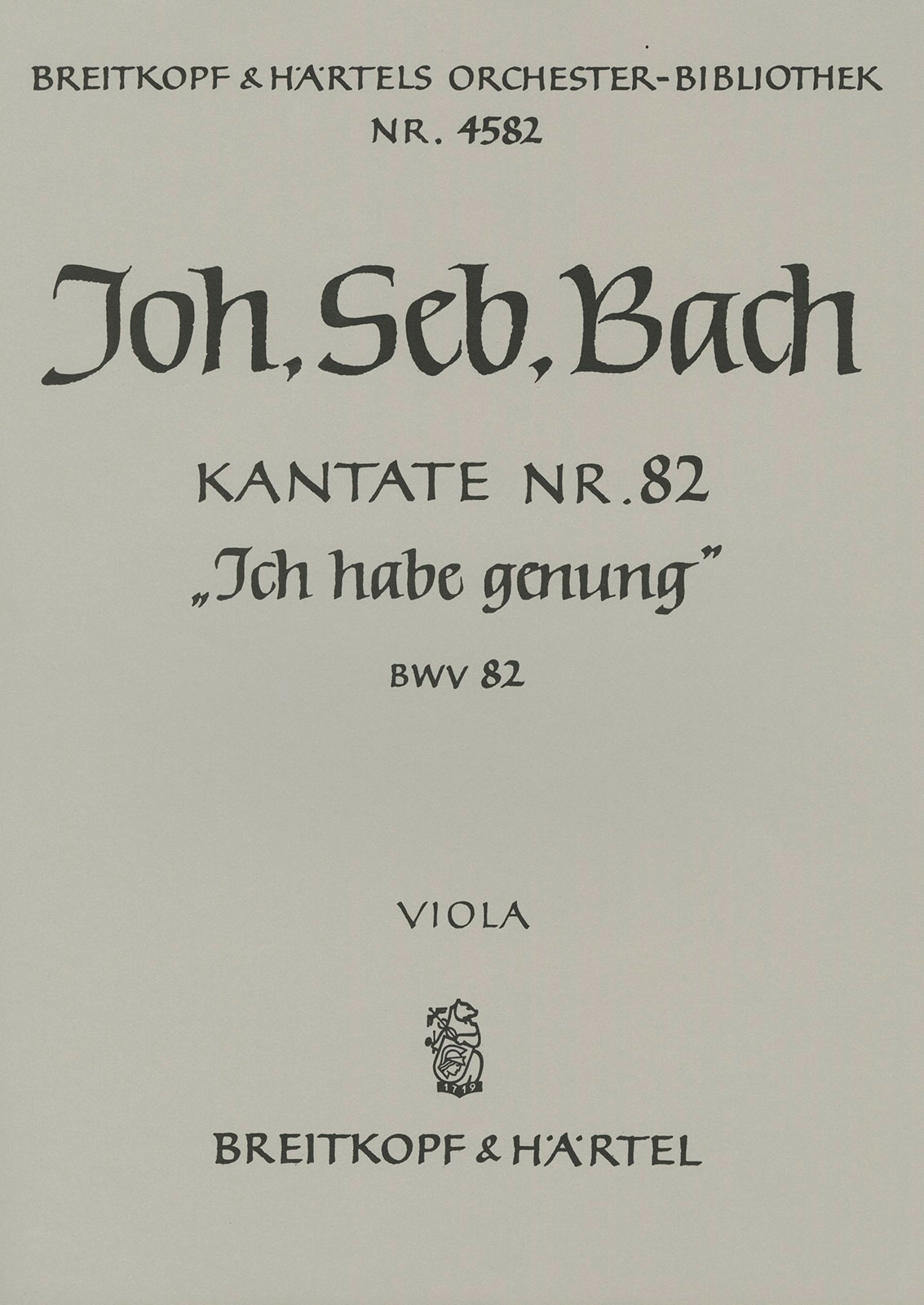 OB 4582-19 - Kantate BWV 82 „Ich habe genung“ - Cover