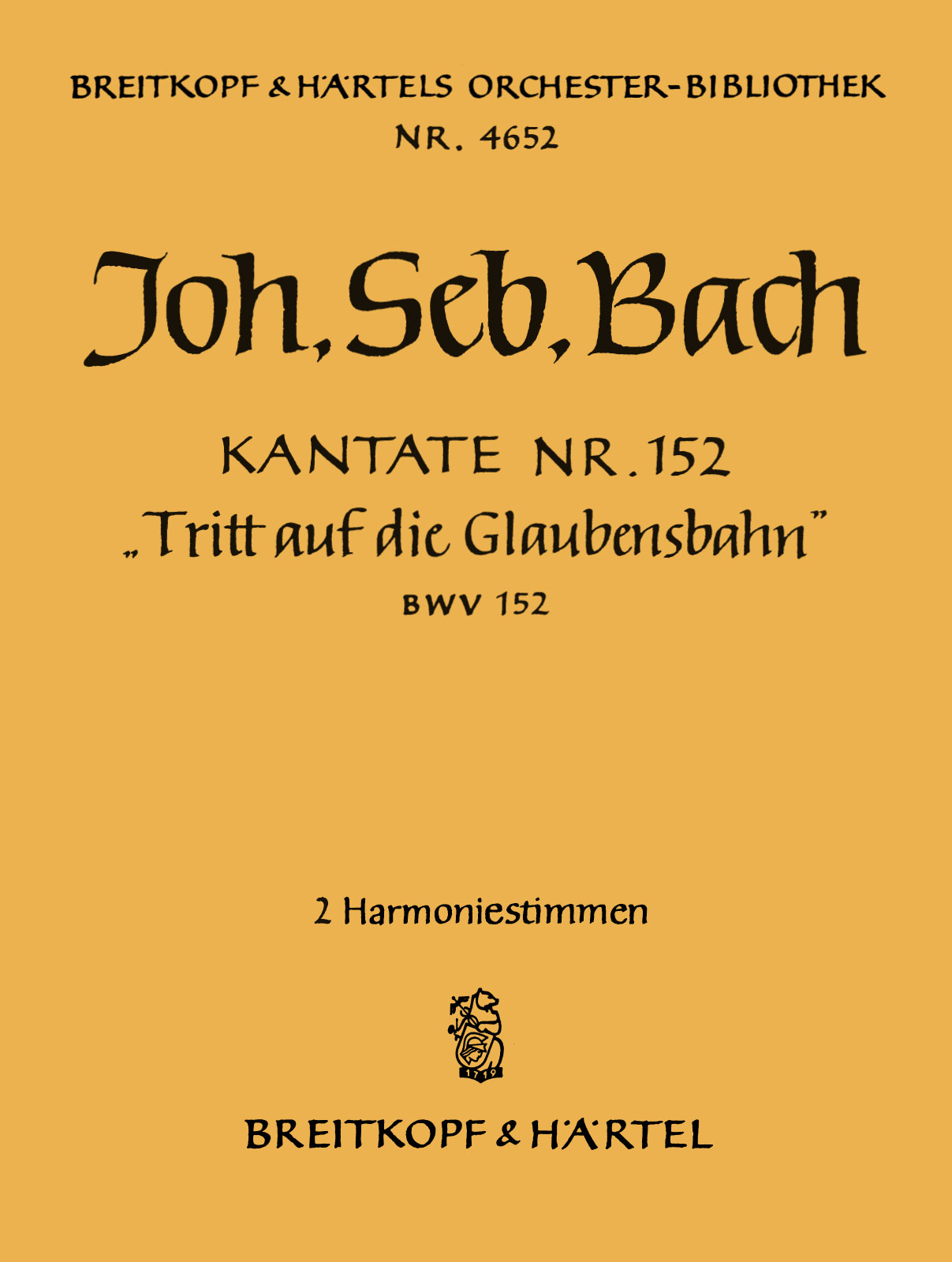 OB 4652-30 - Cantata BWV 152 “Walk in the way of Faith” - Cover