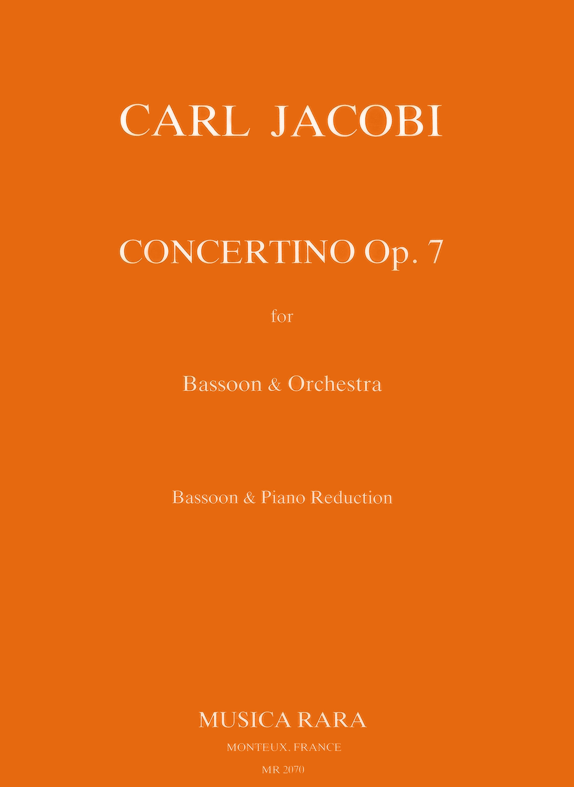 Carl Jacobi - Concertino op. 7 - Cover